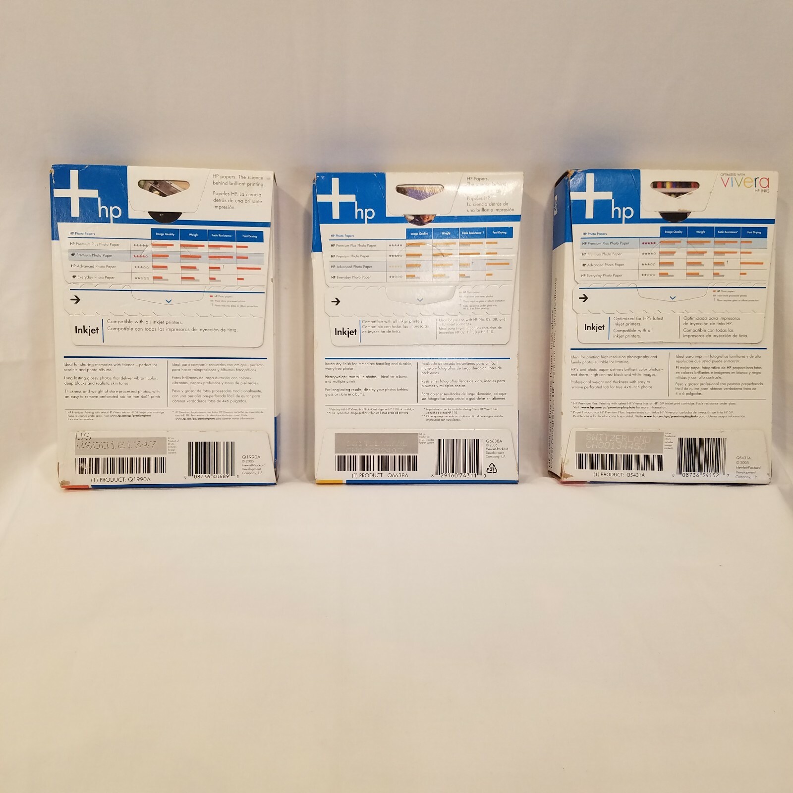 HP Advanced, Premium, Primium +, Photo Paper 4 x 6 Packages of 100 Sheets Each
