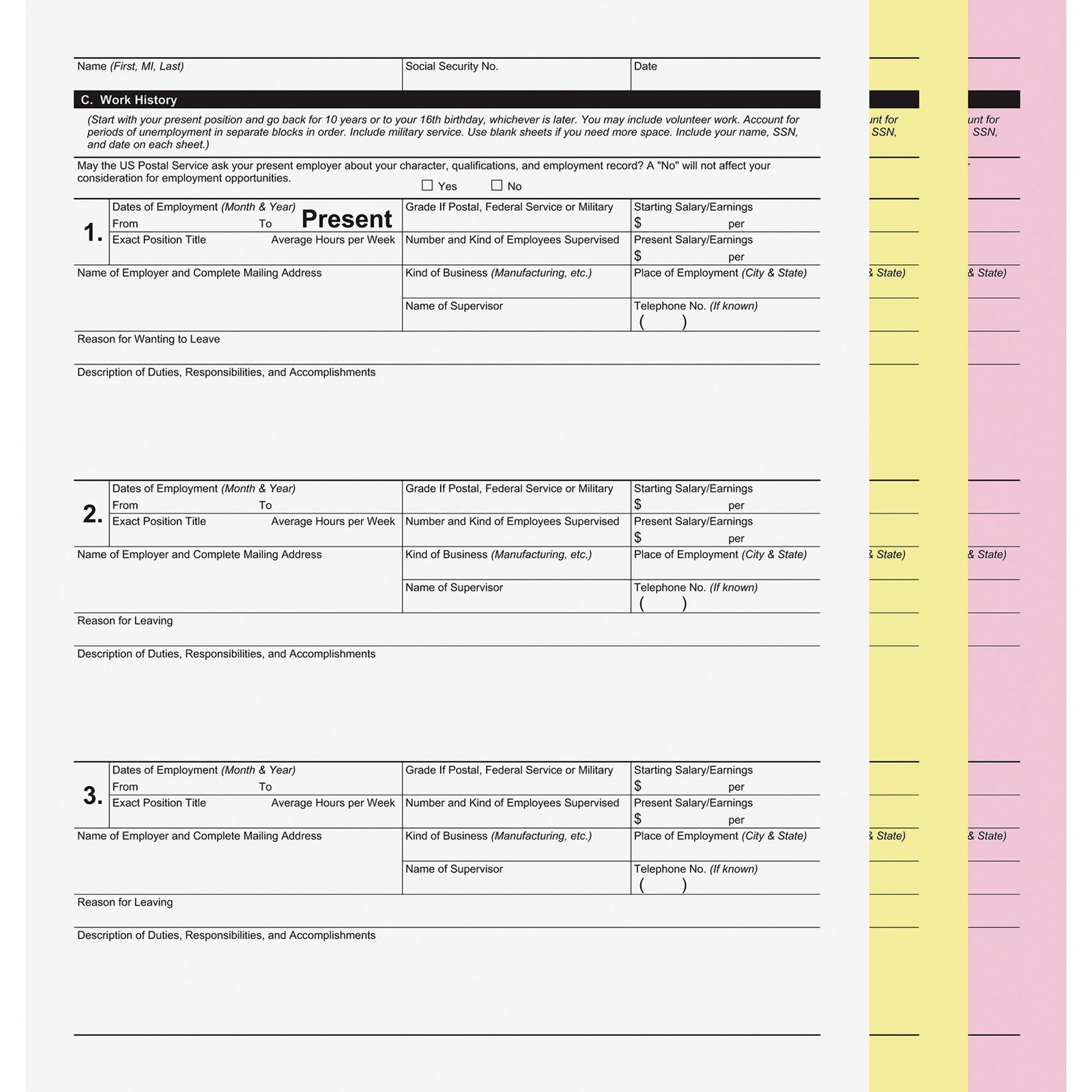 Pm Company 59105 Carbonless Paper 8.5×11 20lb 3-Part 835 Sets