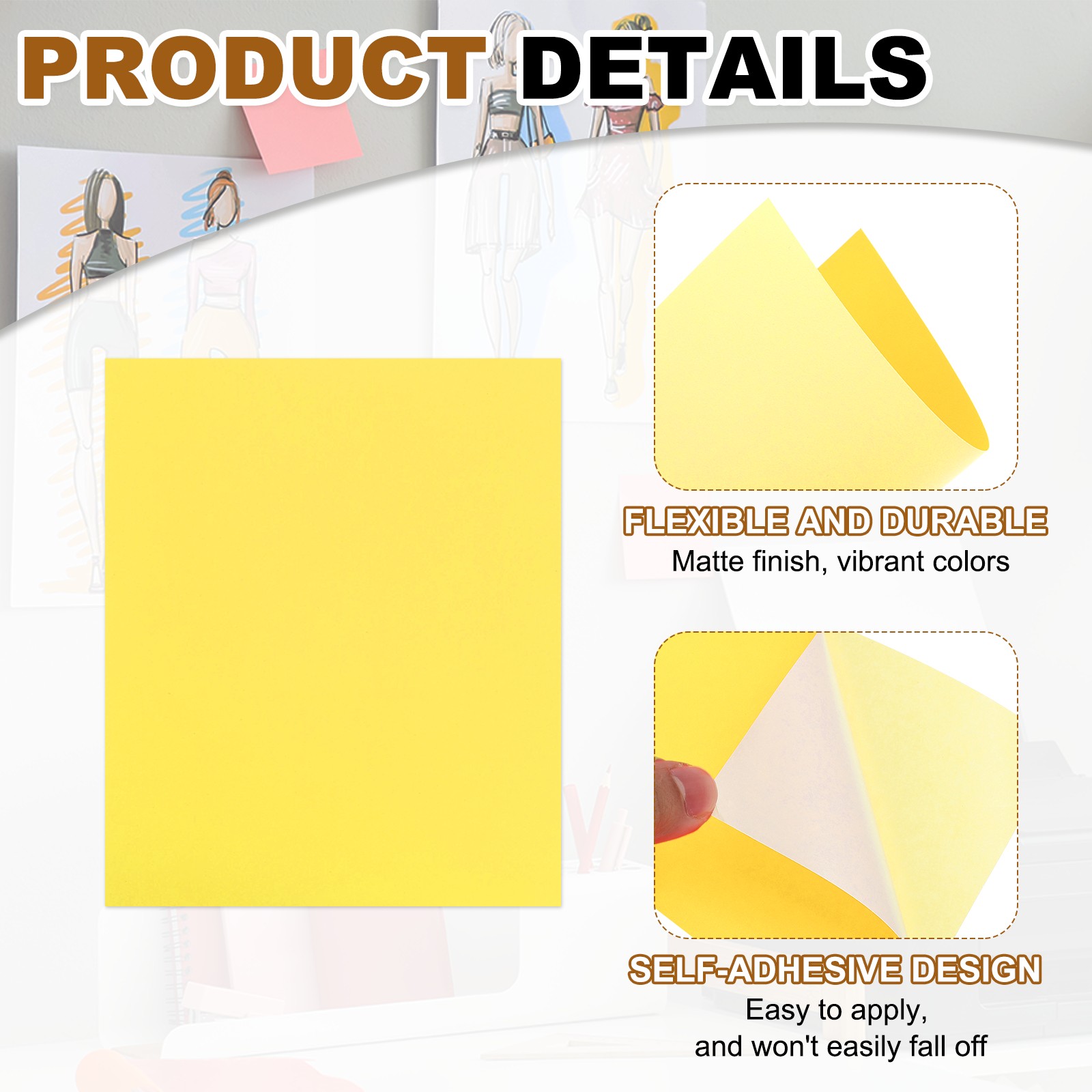 30 Sheets Printable Self Adhesive Sticker Paper for Inkjet Printer, Yellow
