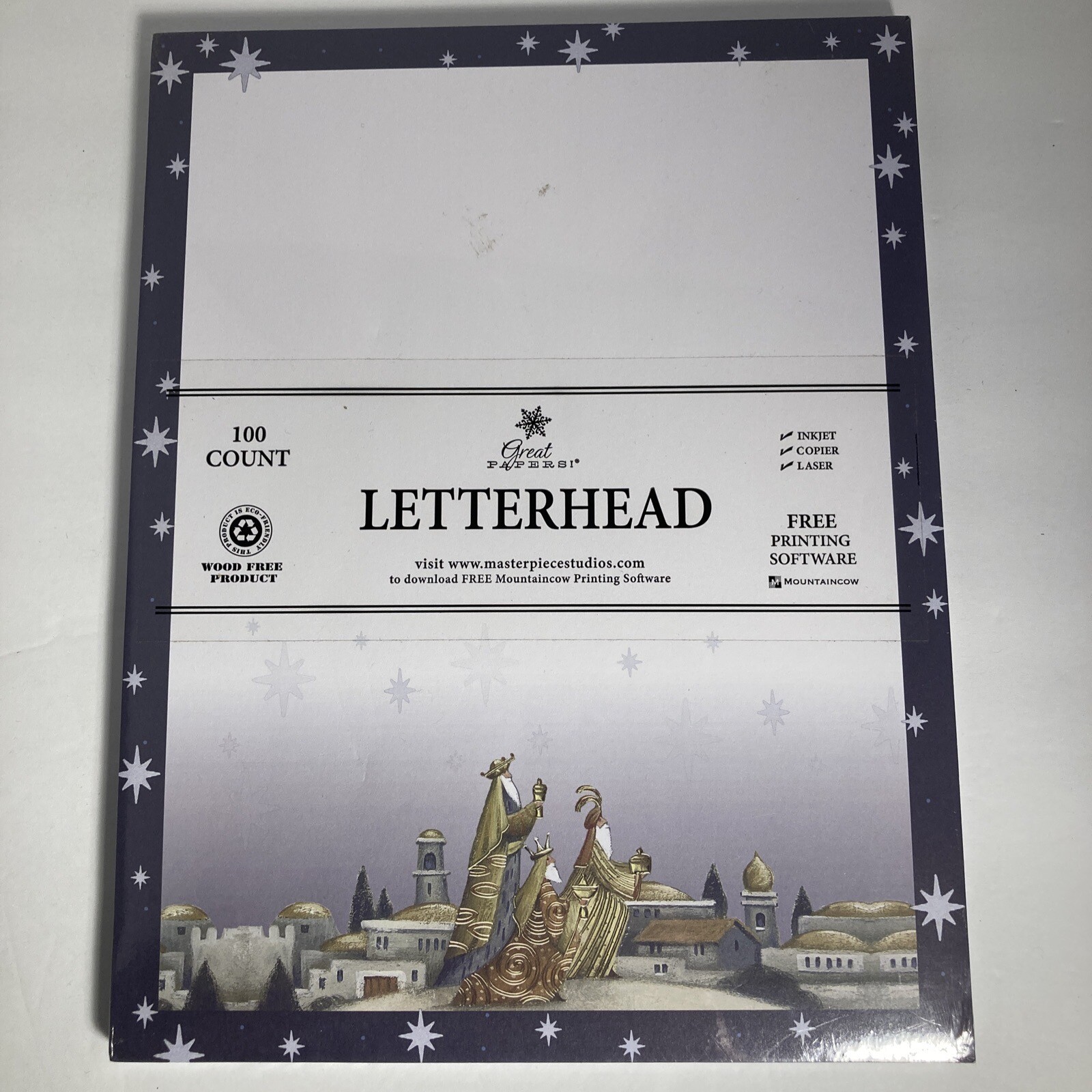 Christmas Wisemen Letterhead 100 Count Inkjet Copier Caser Printer Paper NEW