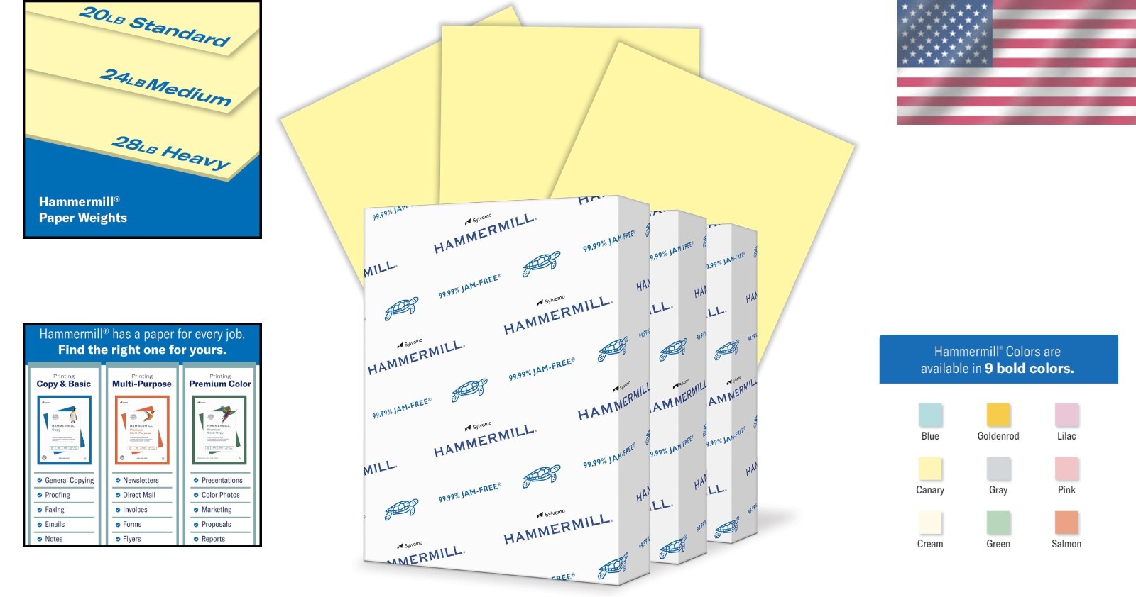 20lb Canary Printer Paper 1500 Sheets – 8.5 x 11 – 3 Ream