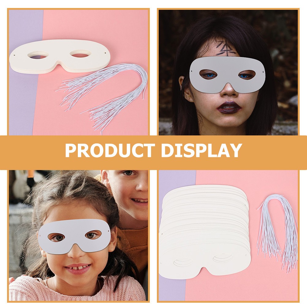 40 Pcs Masquerade Mask for Women White Blank Eye Masks to Decorate