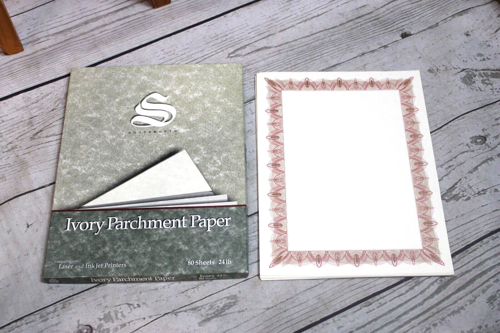 MD ~ Southworth Parchment Specialty Paper Ivory 80 Sheet Box ~ Laser or Ink Jet