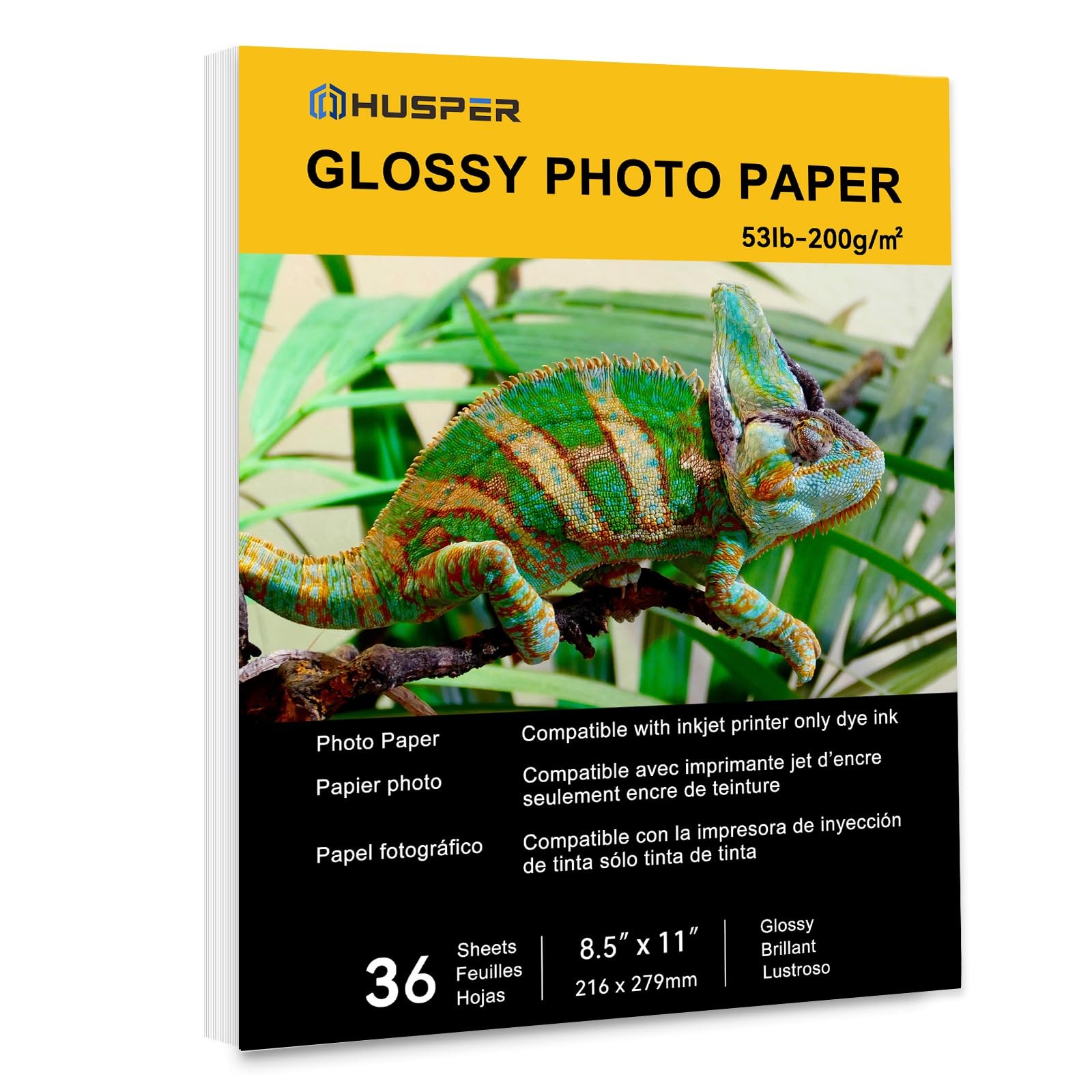 36 PCS 8.5×11 Inch Glossy Inkjet Photo Paper 53lb 200GSM Instant Dry Printer
