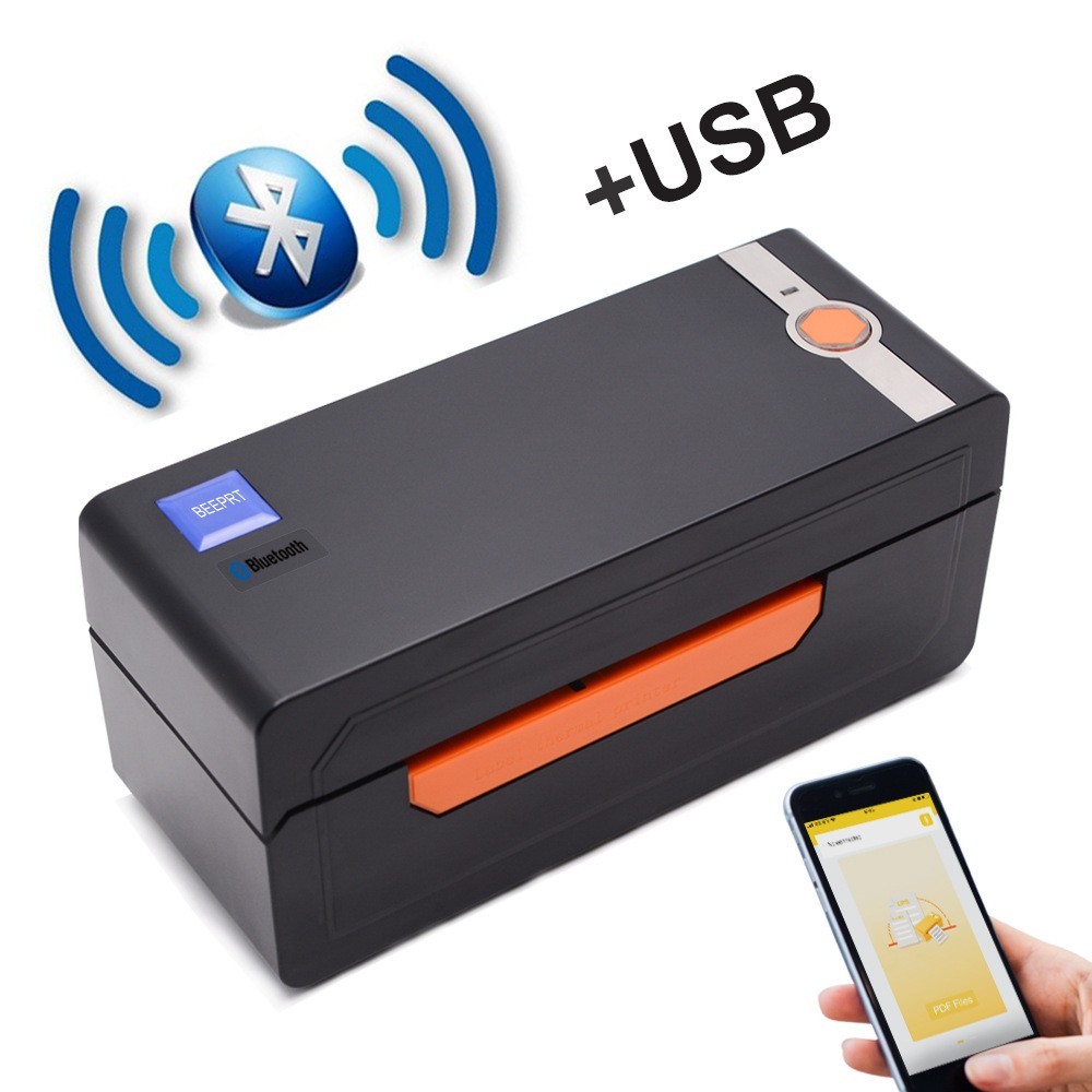 Beeprt shipping thermal label printer with bluetooth and usb connectivity 4×6