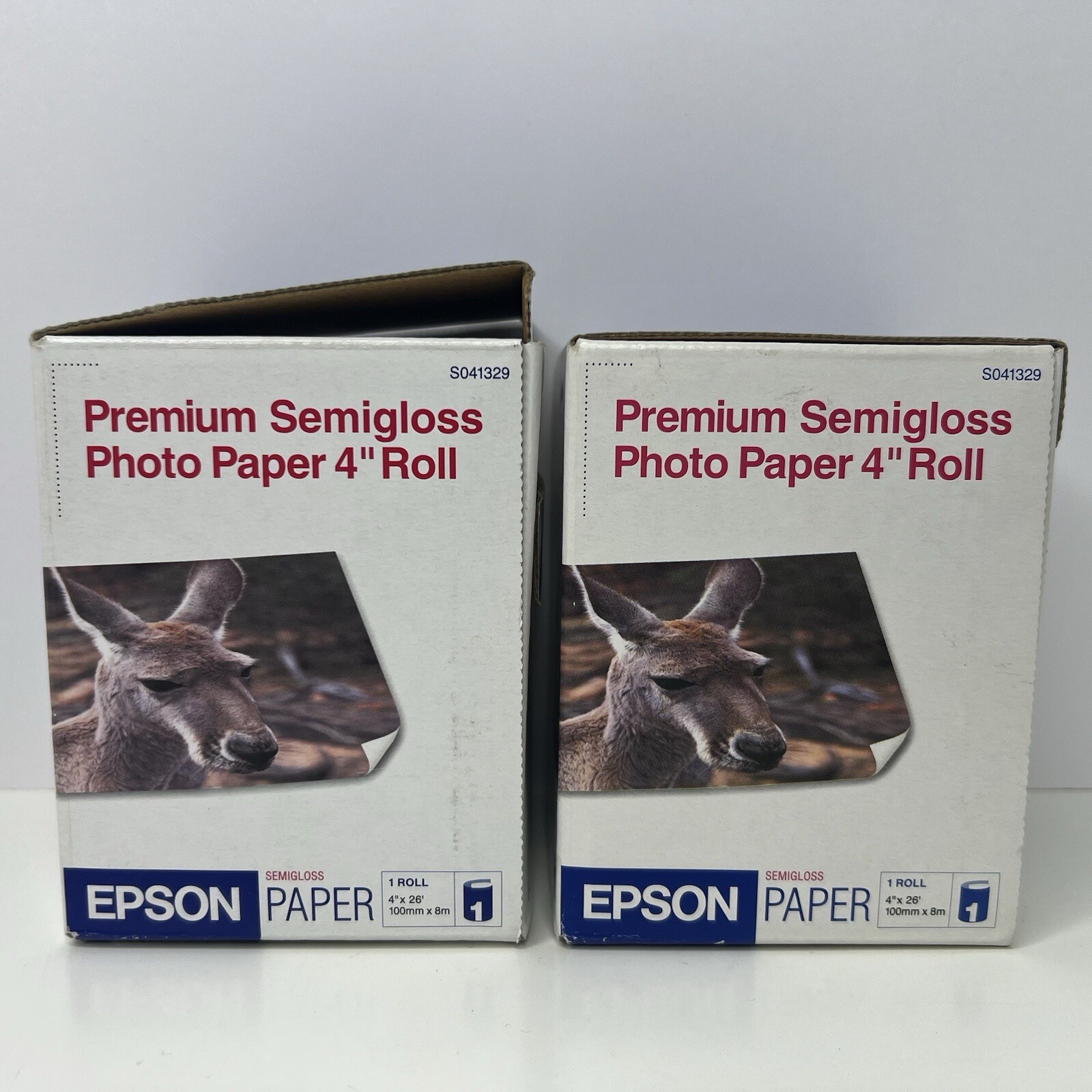 (2) Epson Premium Semi Gloss Photo Paper 4″ Roll 26’ S041329 NEW Read