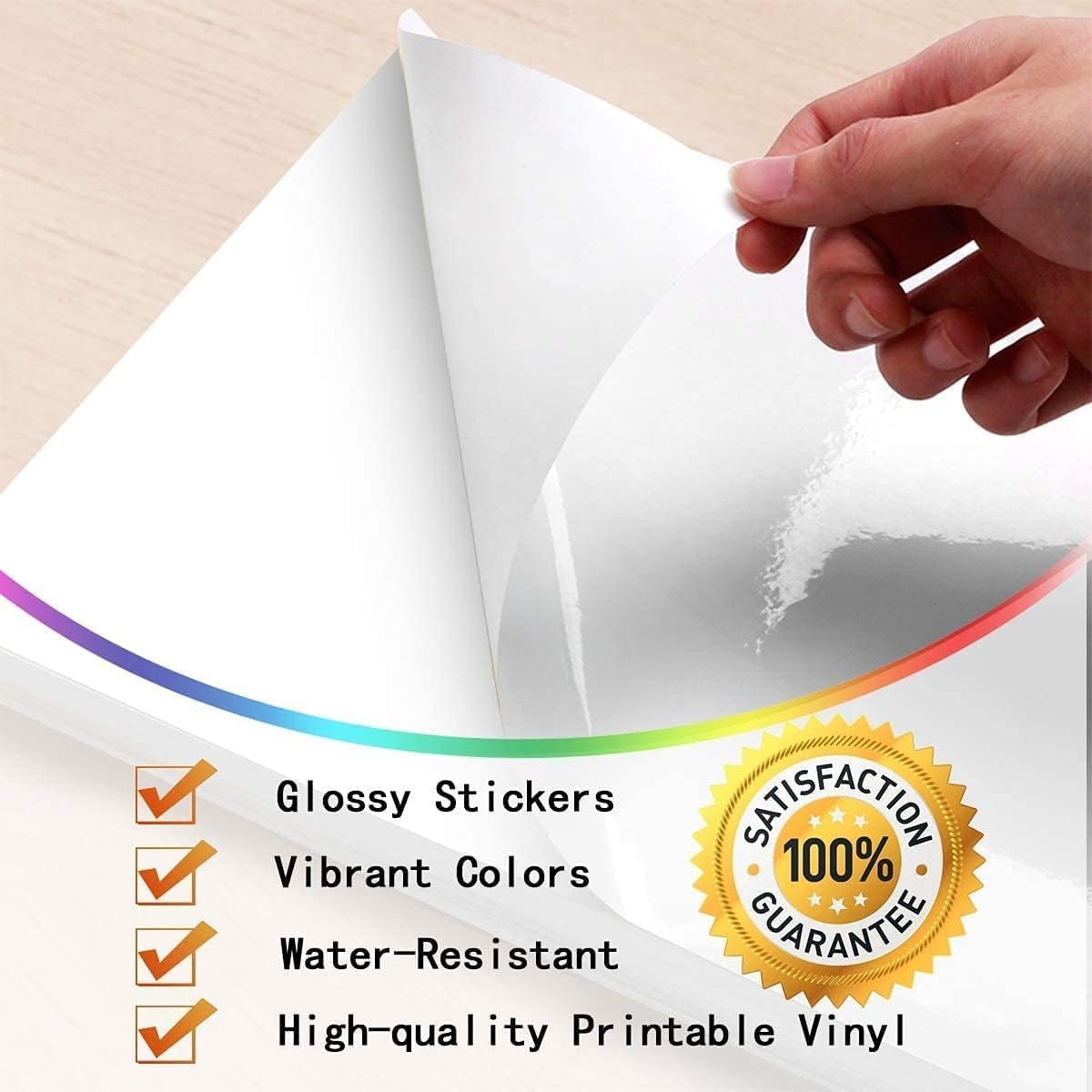 Weliu Glossy Printable Vinyl Sticker Paper for Printer – 21 Sheets