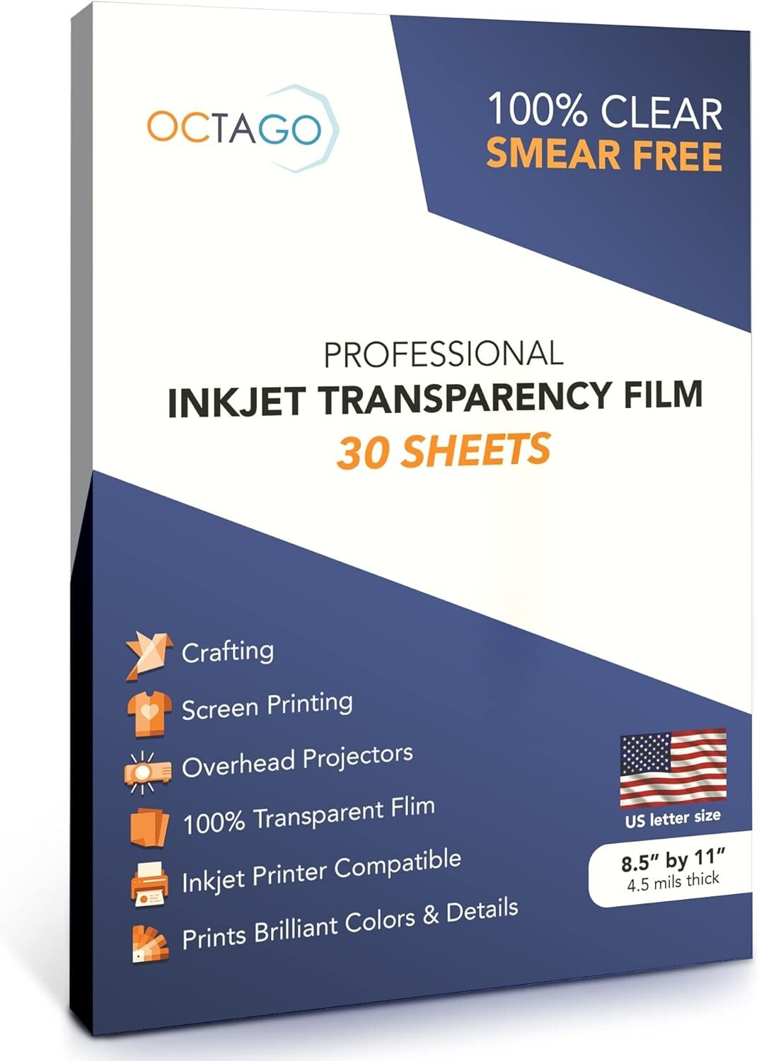 Transparent Inkjet Printer Film – 30 Sheets, Ideal for Stencils & Scrapbooking