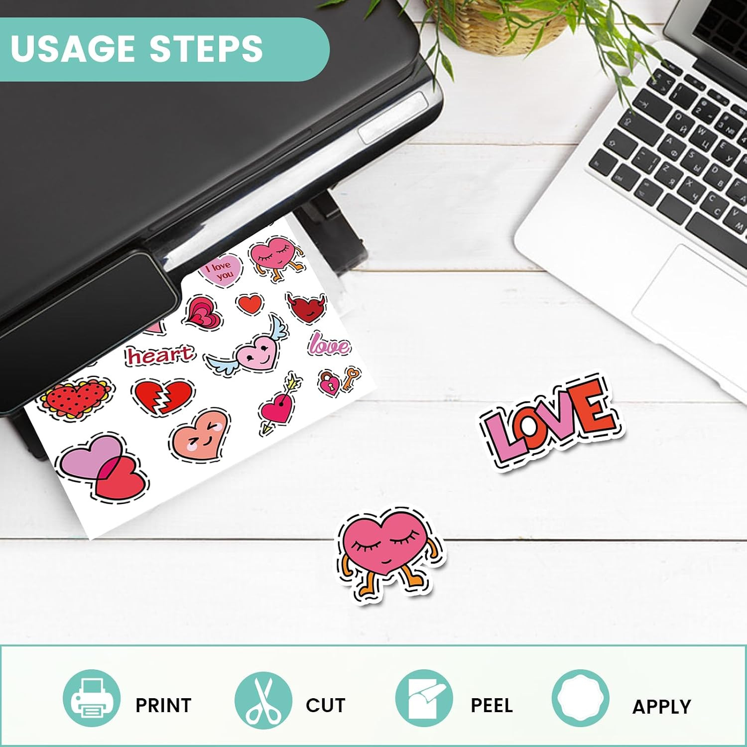 Uinkit 10 Sheets Premium Glossy Printable Vinyl Sticker Paper for Inkjet & Laser