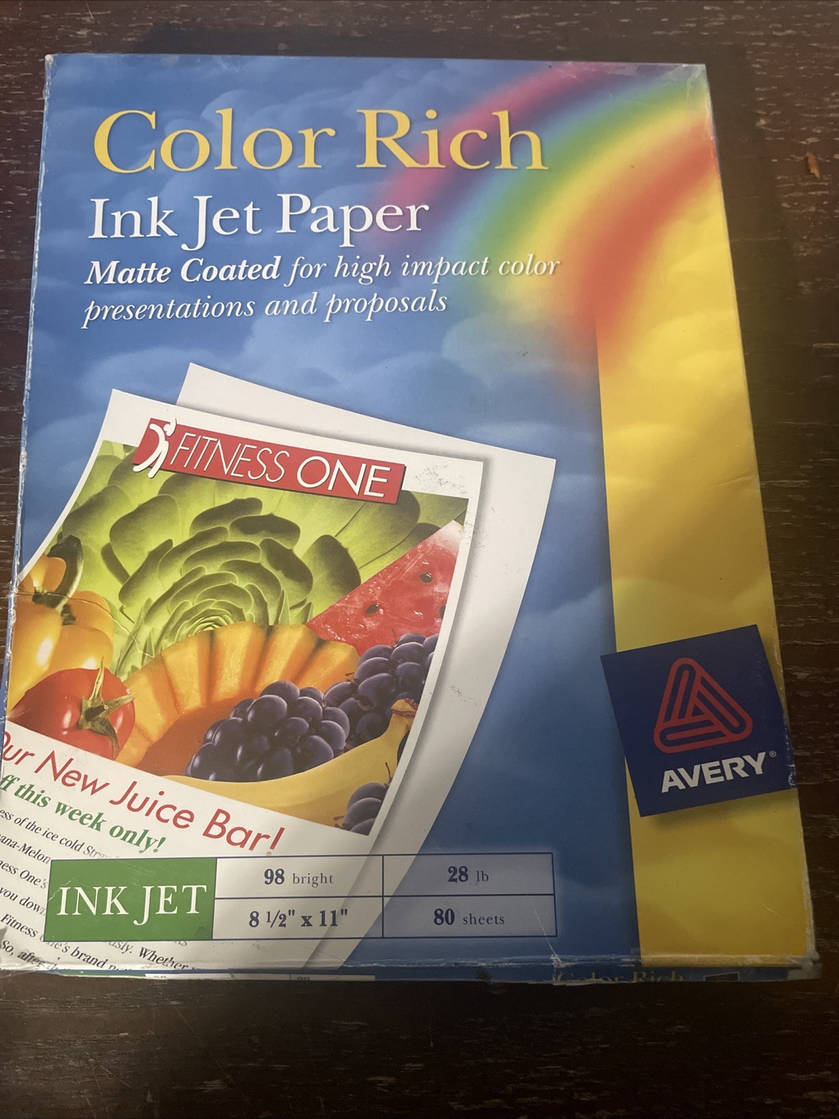 Avery Color Rich/Matte Coated Inkjet Paper 98 Bright 28LB 80Sheets 8.5″ x 11″