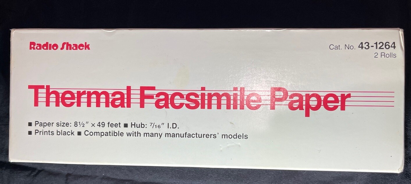 Thermal facsimile Paper Radio shack