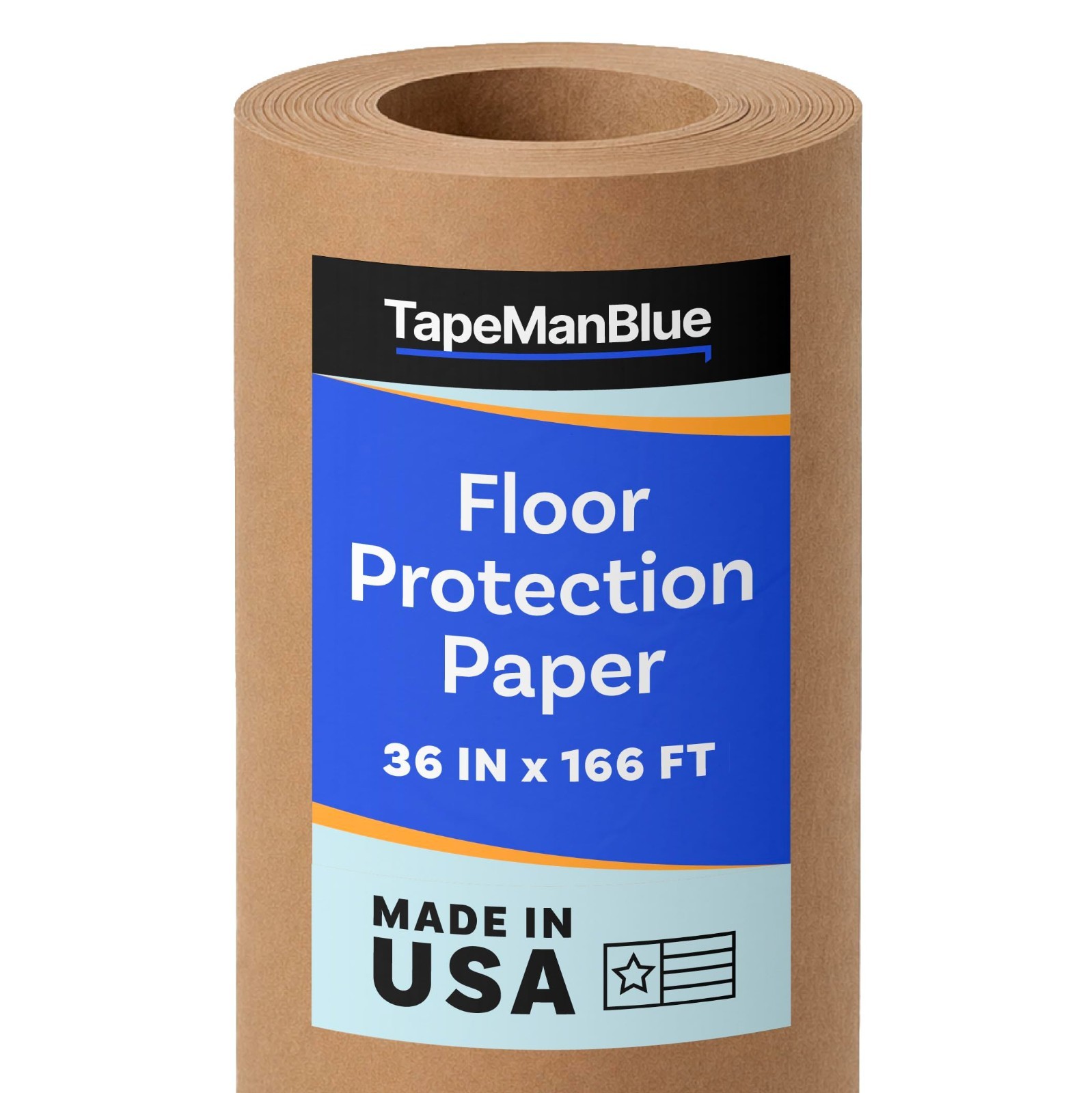 Floor Protection Paper Roll 36″x166′ – Thick Brown Rosin Masking, 100% Recycled,