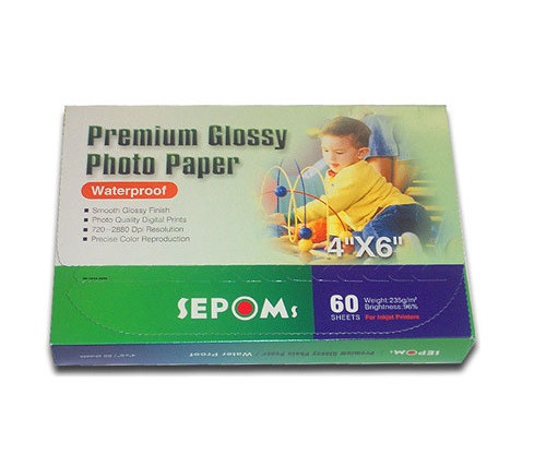 SEPOMS High Glossy Finish 4″ x 6″ Premium Photo Paper 60 Sheets USPS First Class