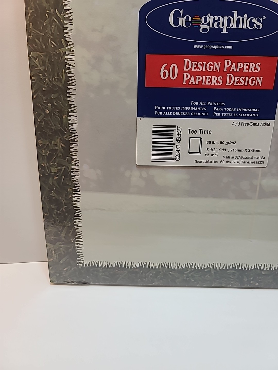Geographics 60 Design Papers 8 1/2 X 11 inch Acid Free Sealed – Golf Tee Time