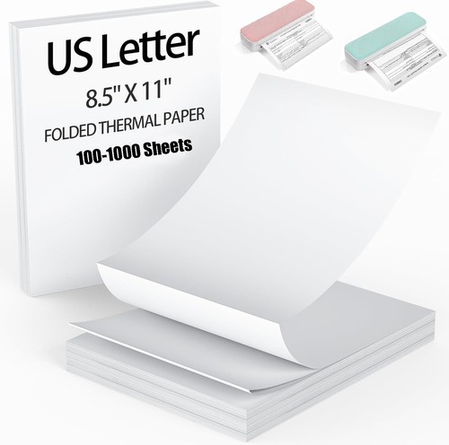 100 Sheets Thermal Printer Paper 8.5 X 11 Inch US Letter Size Thermal Paper lot