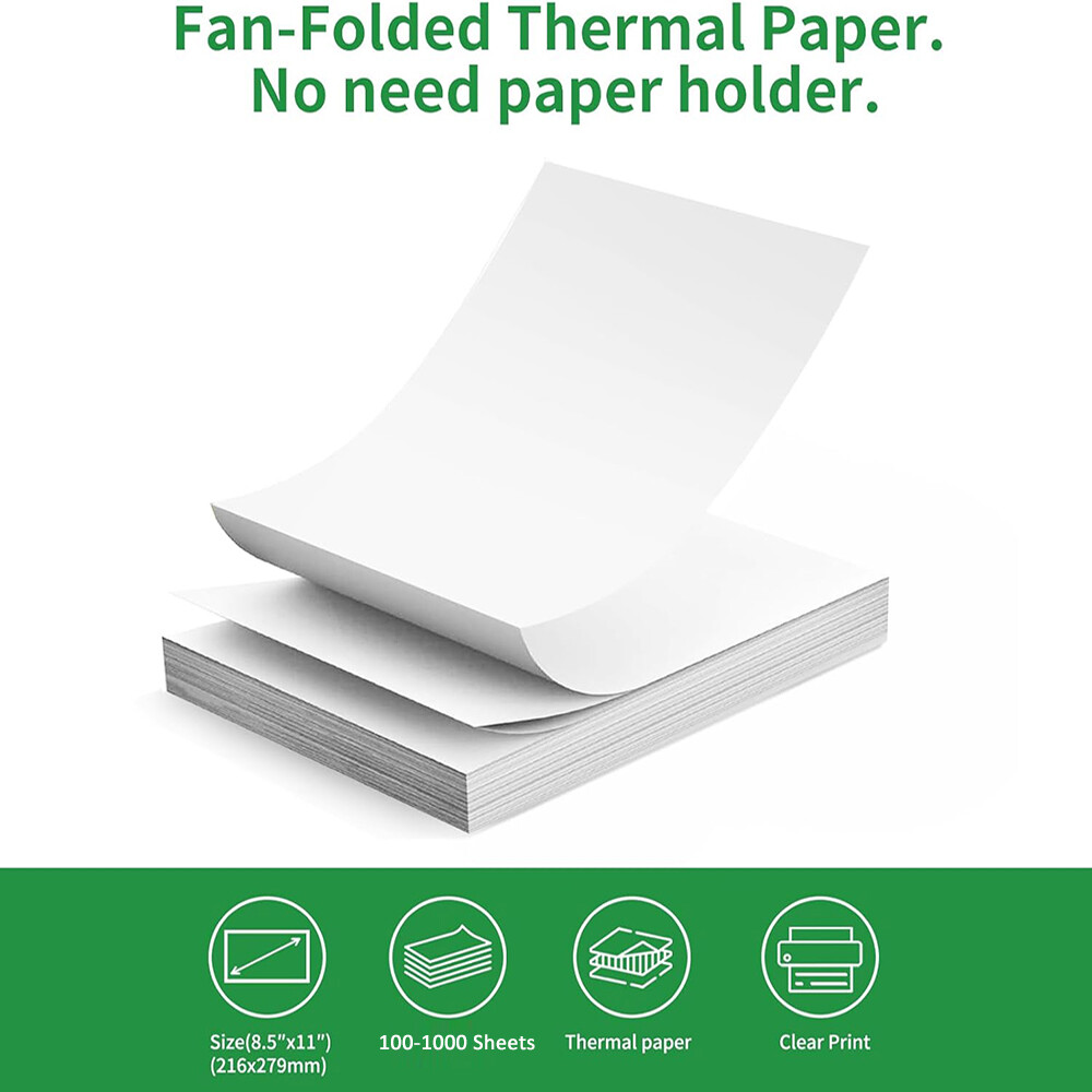 100-1000 Sheets Thermal Printer Paper 8.5″ x 11″ US Letter Size Thermal Paper