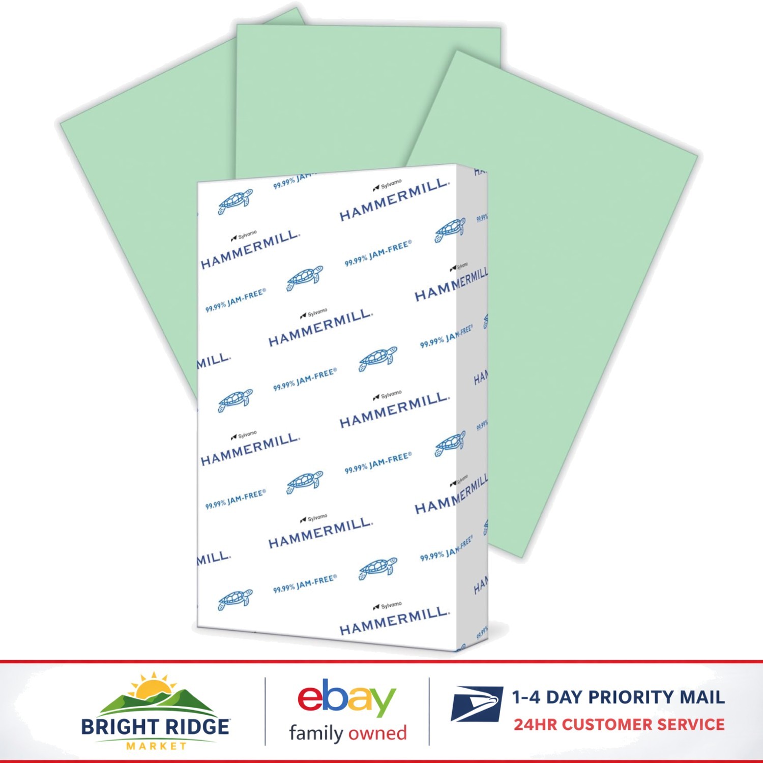 Colored Paper 20 lb Green, 8.5 x 14 Inch, 500 Sheets for Creative Projects