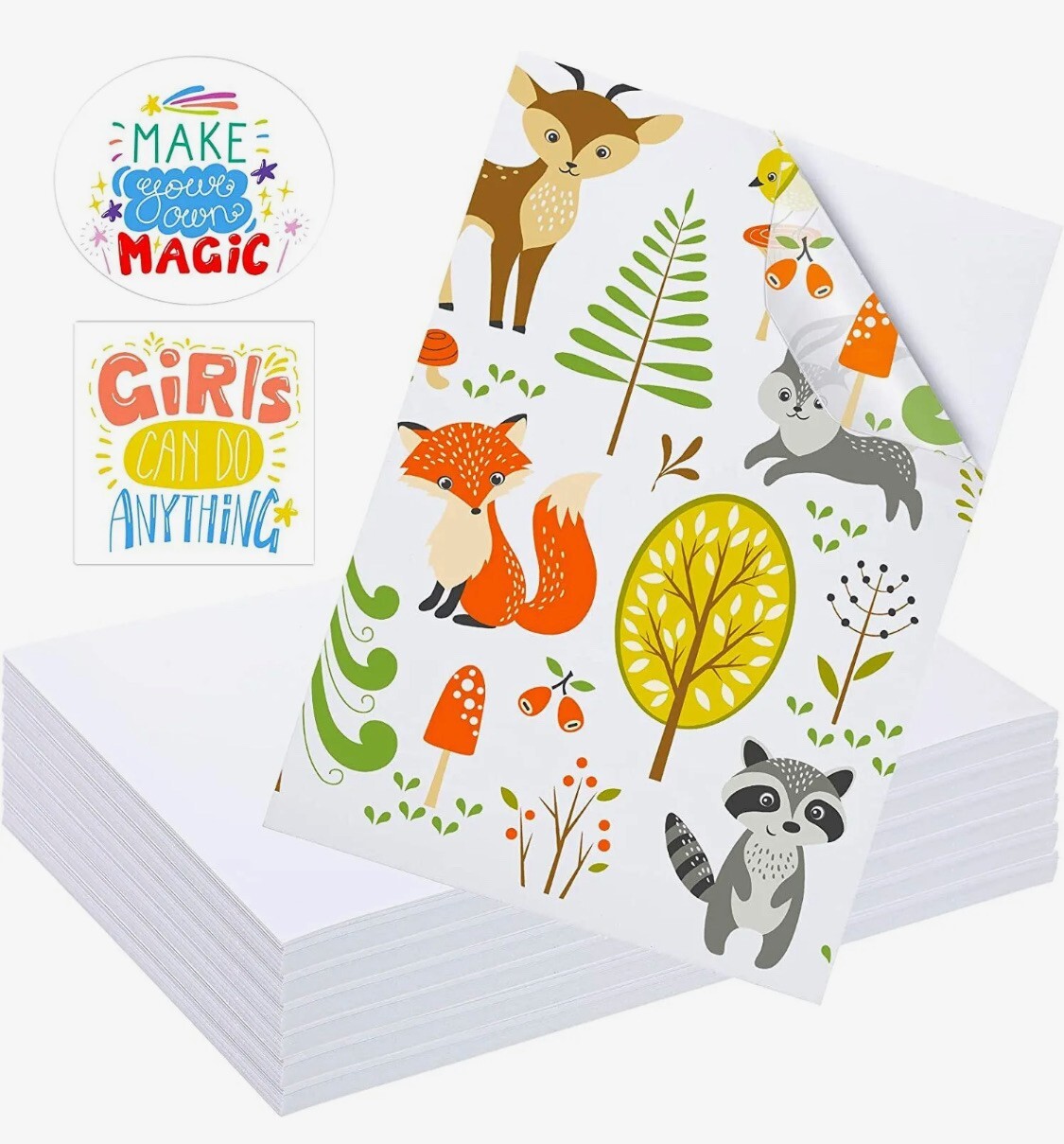 Glossy Printable Vinyl Sticker Paper for Inkjet Printer 25 Sheets 8.5″x11″