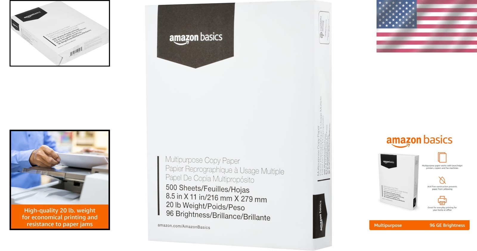 Smooth 8.5 x 11 Copy Paper for Inkjet/Laser Printers – 500 Sheets, 96 Brightness