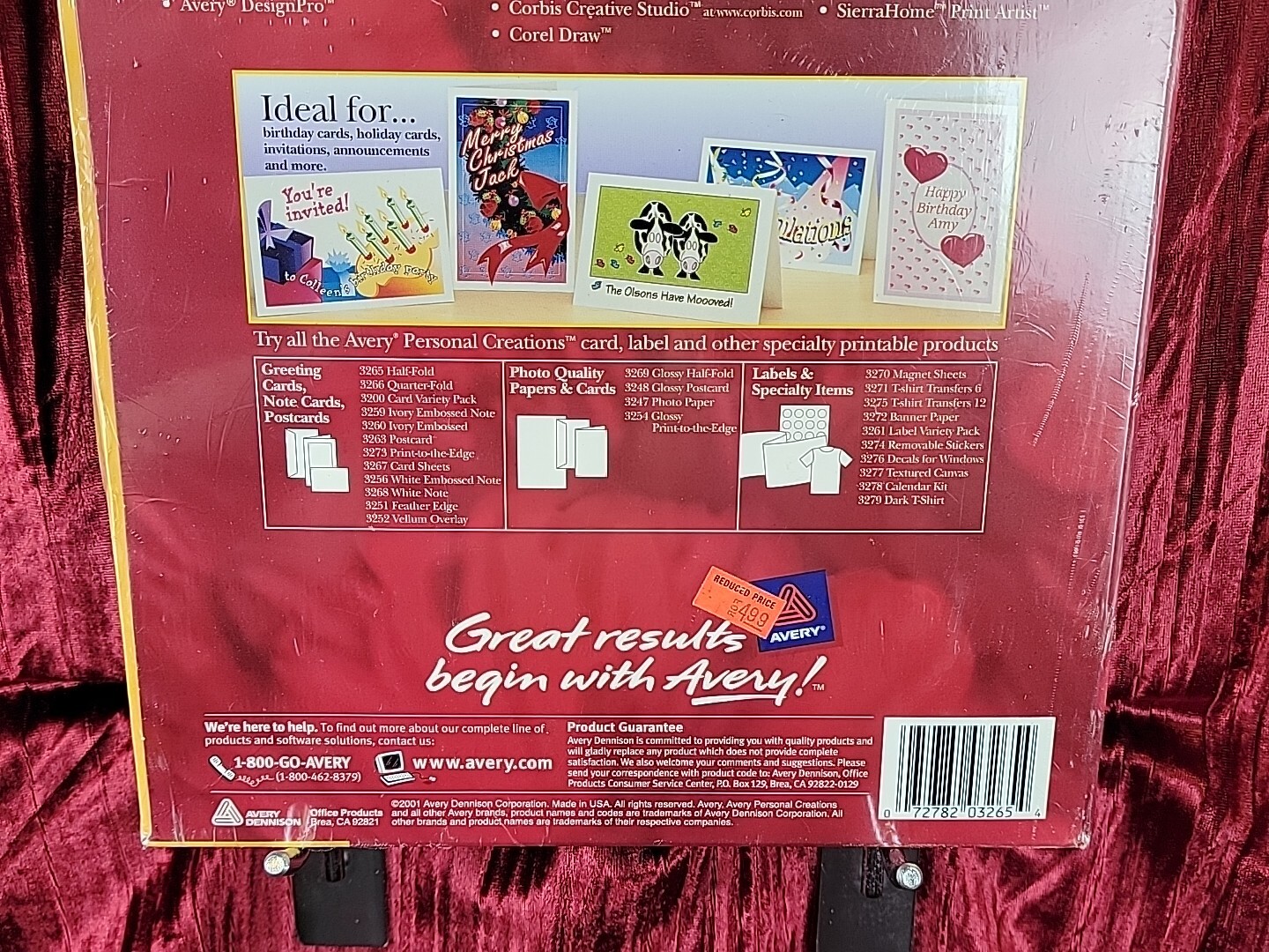 Avery 3265 Ink Jet Greeting Cards Half Fold 5 1/2″ x 8 1/2″ NEW Old Stock