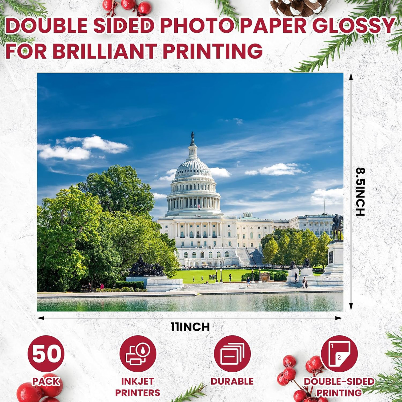 Waterproof Inkjet Paper Synthetic 50 Sheets 8.5 x 11 White Tearproof Printable