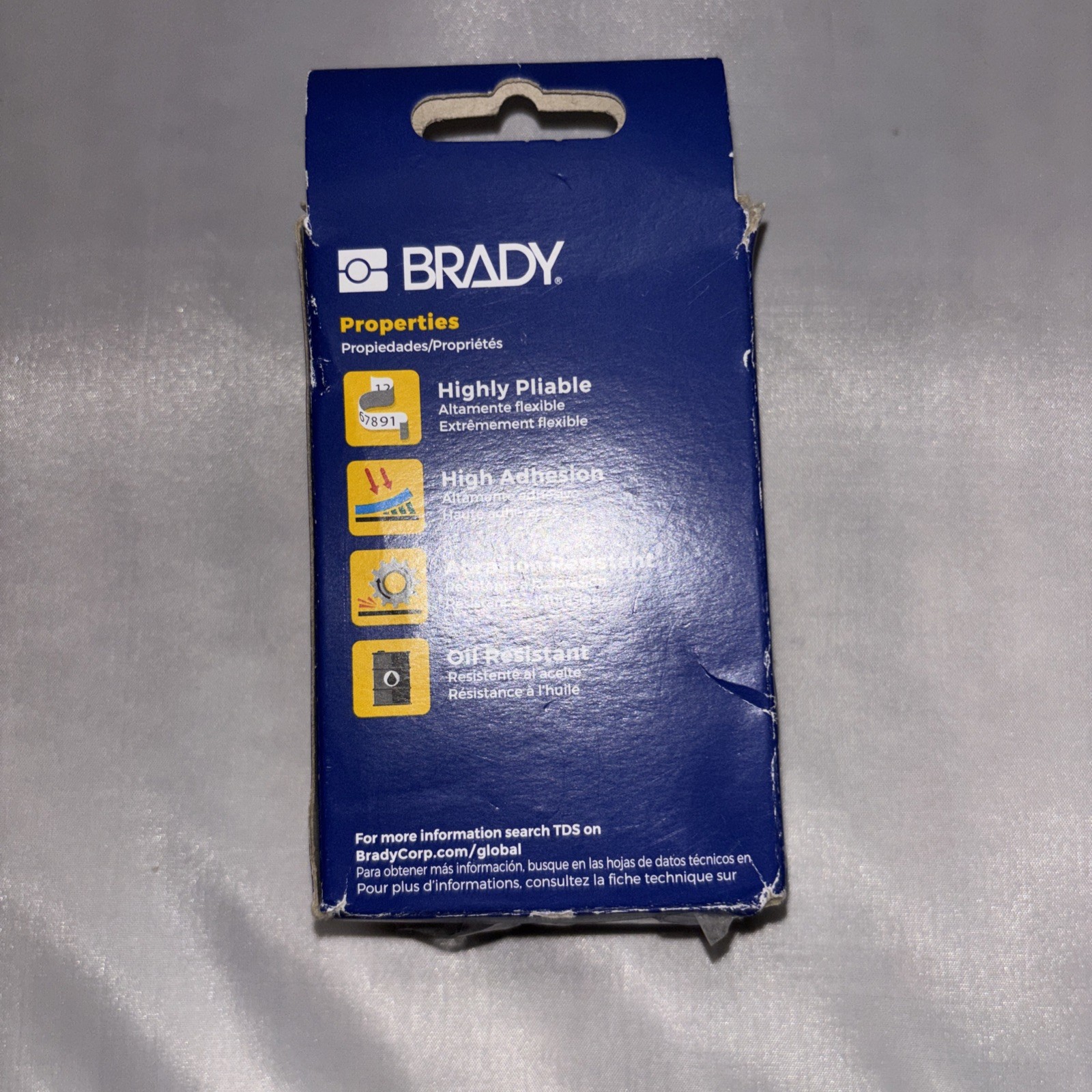 Brady General Labels, Catalog # M21-500-499. Black On White Nylon,