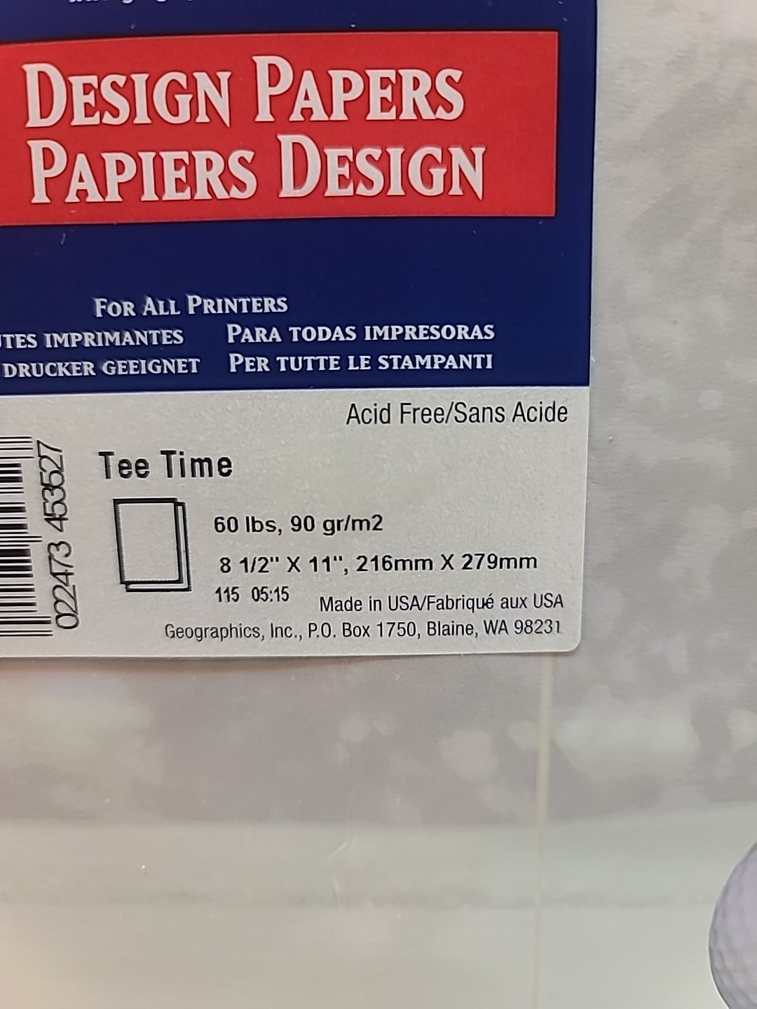 Geographics 60 Design Papers 8 1/2 X 11 inch Acid Free Sealed – Golf Tee Time