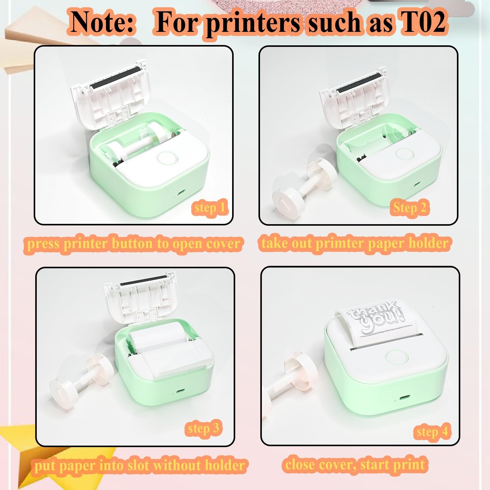 16 Rolls Self-Adhesive Mini Printer Sticker Paper – 10 White & 6 Colorful Labels