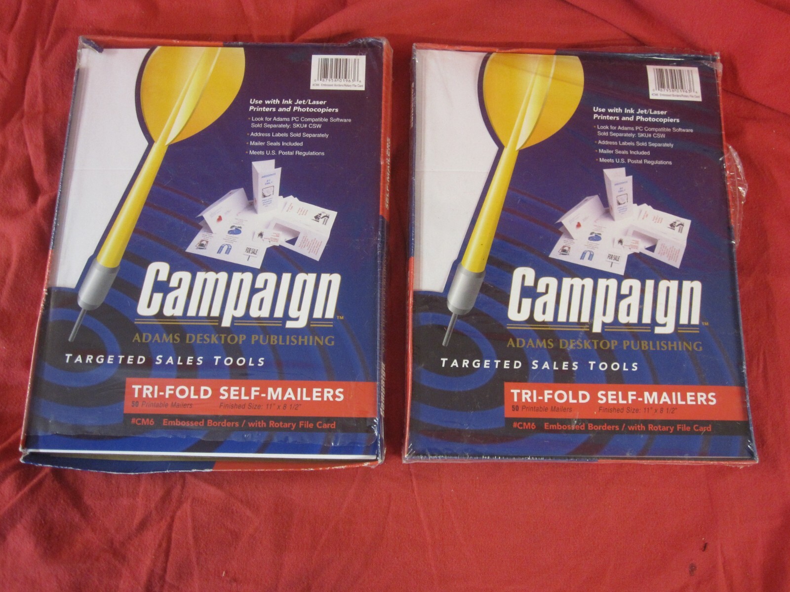 2 Boxes NEW Vintage Adams Desktop Publishing Campaign Tri-Fold Self Mailers