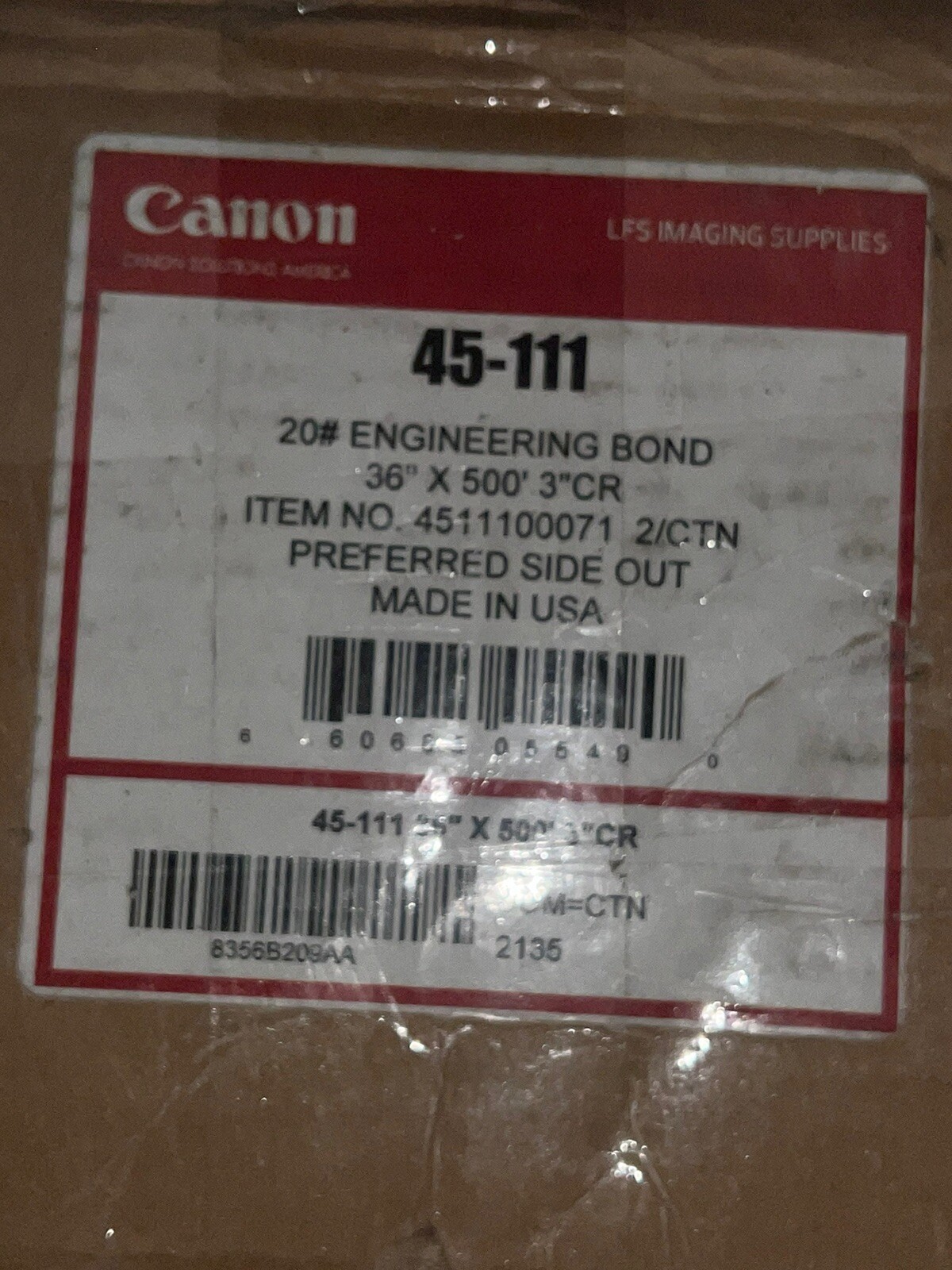 Canon 45-111 Bond Paper 36”x500’