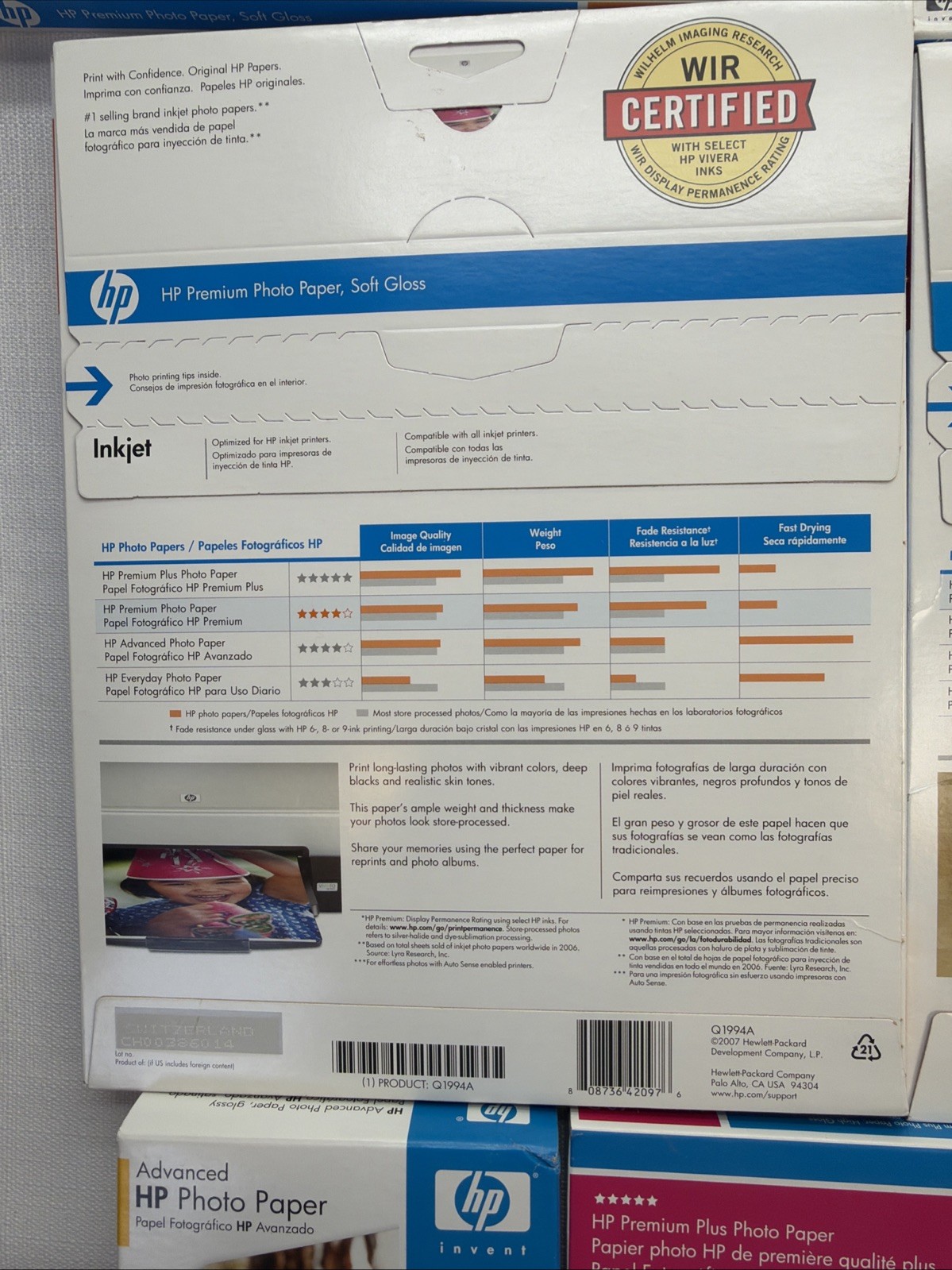 Genuine HP Premium Plus Photo Paper LOT Sheets New 4×6 5×7 8.5×11 LOT of 7 Boxes