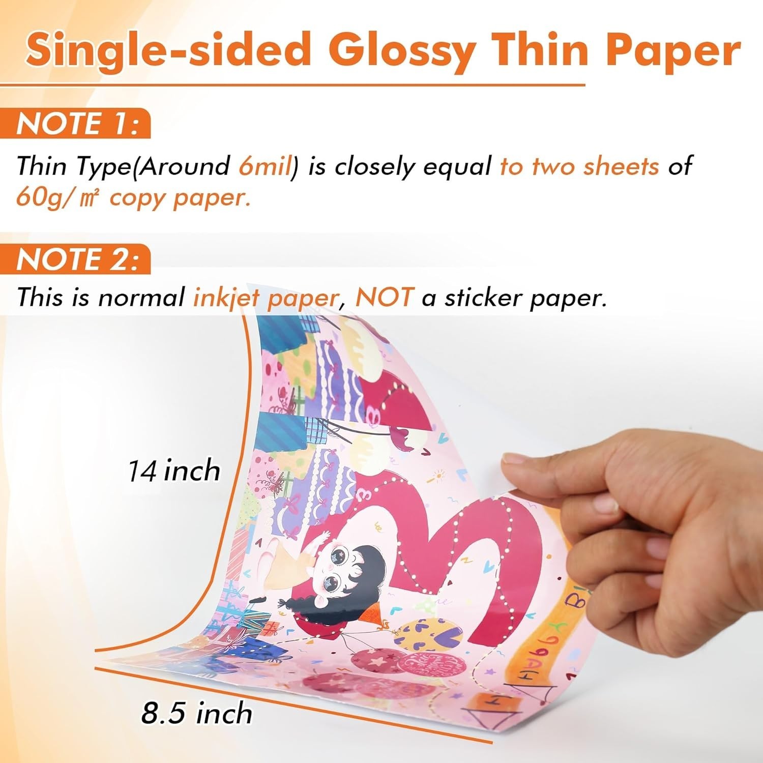 Compatible Inkjet Printer Paper 8.5×14 Inches Glossy 100 Sheets 115gsm