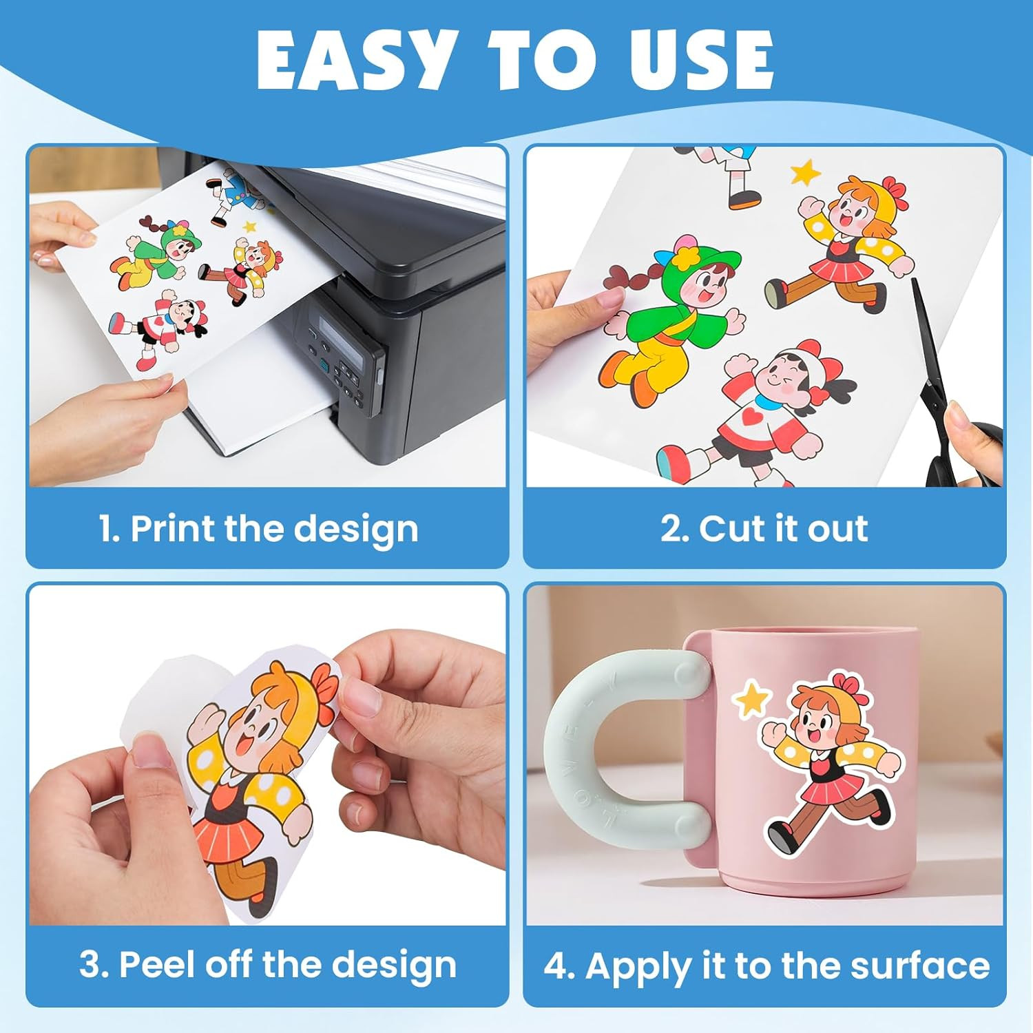 40 Sheets Glossy Sticker Paper, 8.5In X 11In Sticker Paper for Inkjet & Laser Pr