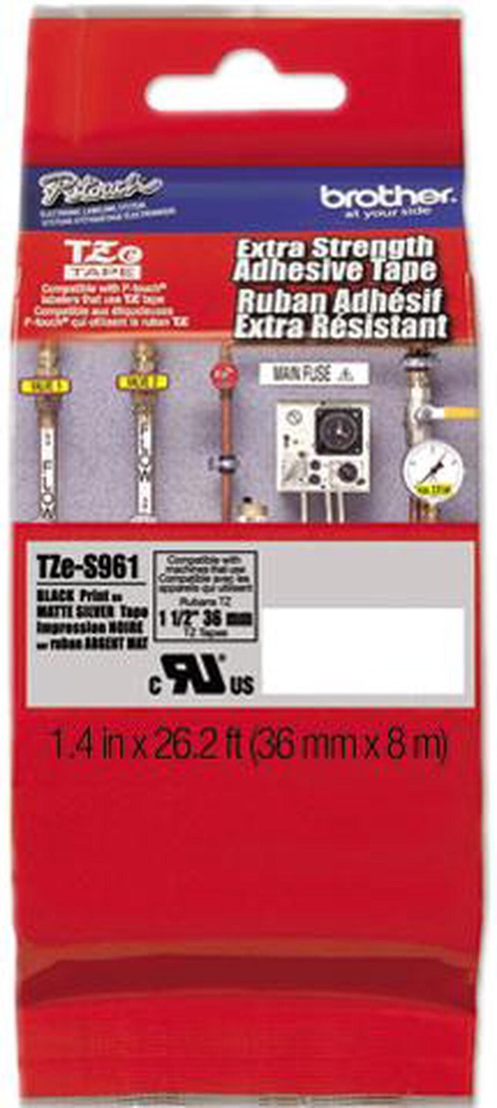 Brother P-touch TZe Extra Strength Adhesive Tape Model TZES961