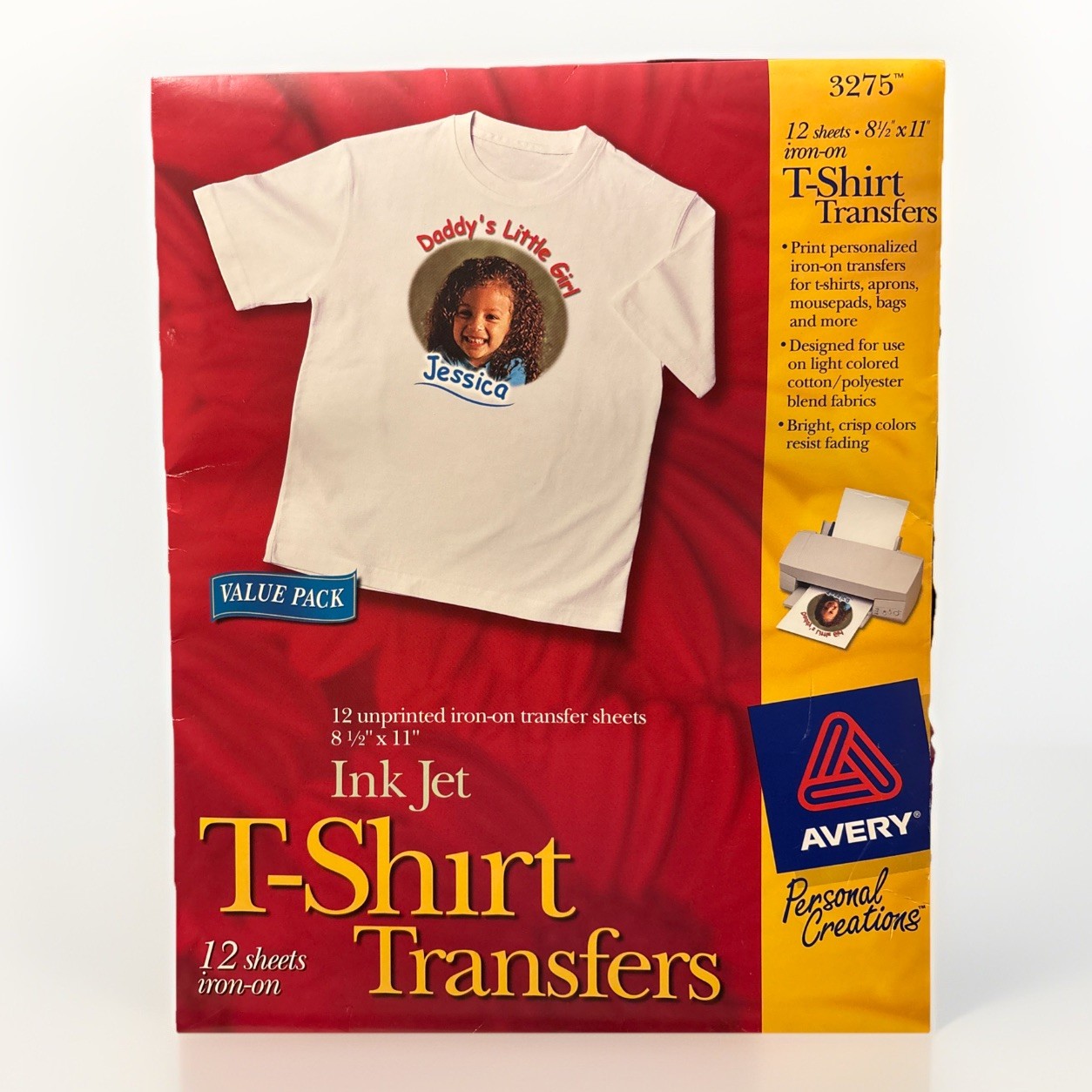 Avery Inkjet T-shirt Transfers iron-on 3275 8.5″ x 11″ – 12 Sheets open Box NEW