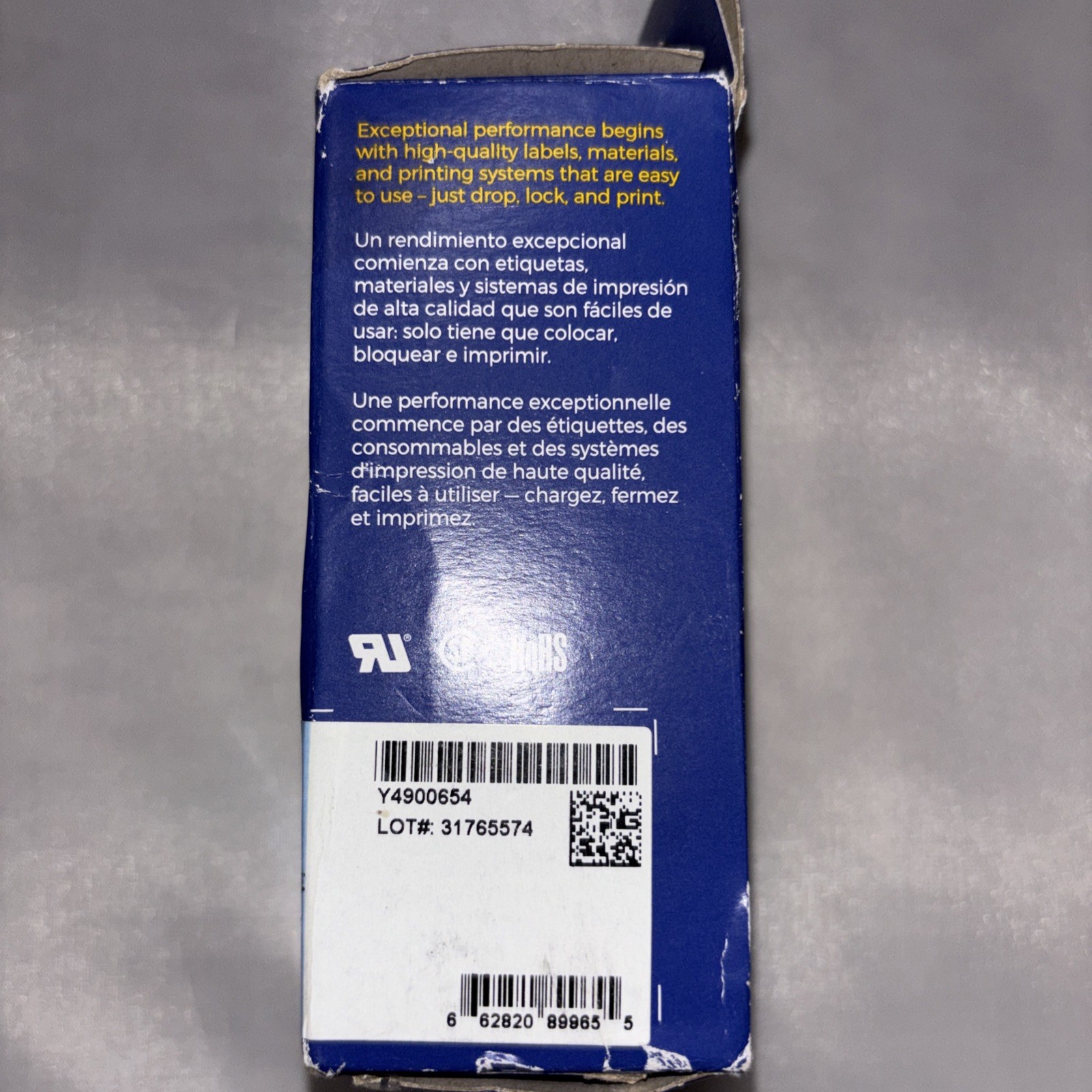 Brady General Labels, Catalog # M21-500-499. Black On White Nylon,
