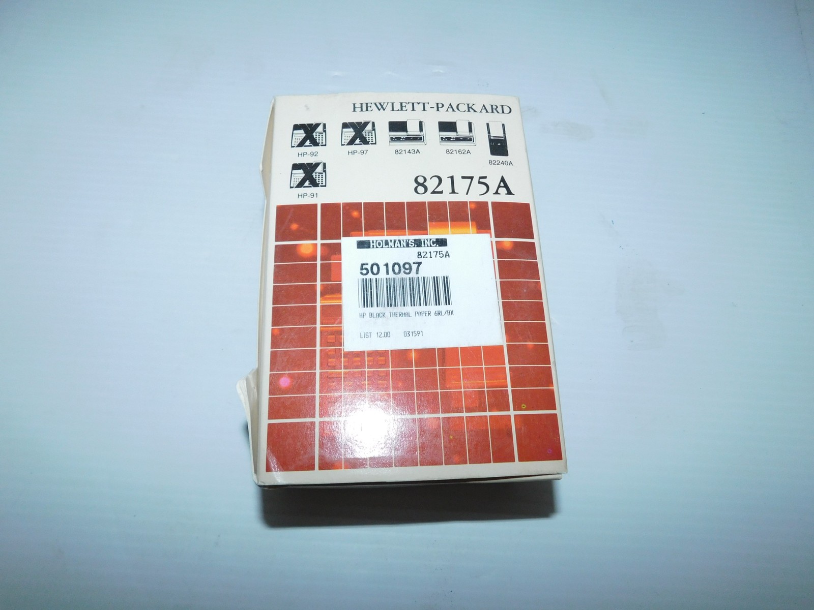 HEWLETT PACKARD 82175A BLACK PRINT THERMAL PAPER – INCLUDES 12 ROLLS (HLP91)