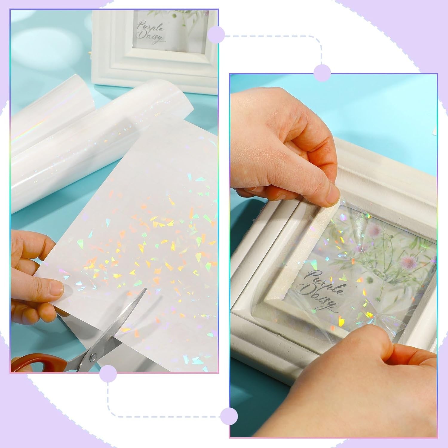 30 Pcs 6 Styles Holographic Laminate Sheets Transparent Holographic Overlay