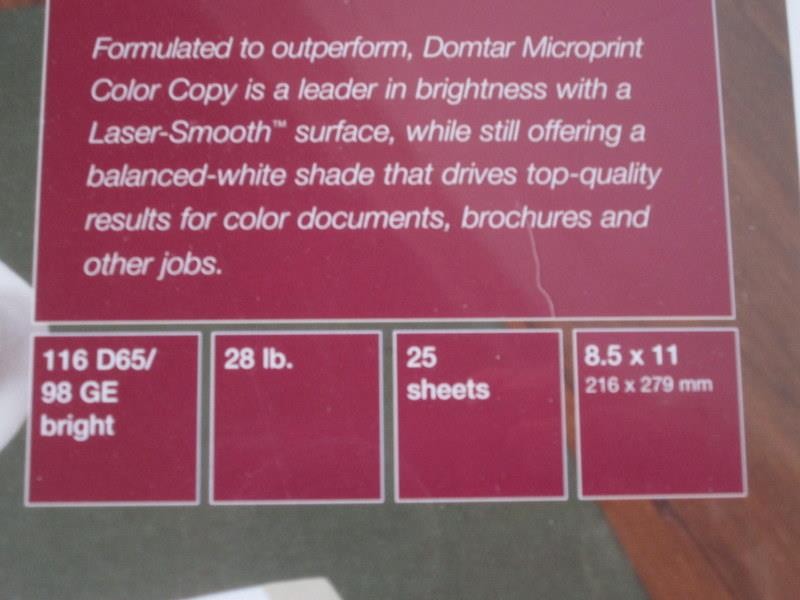 8 Sealed Packages Domtar Microprint Coated Laser Paper – Various Weight Covers