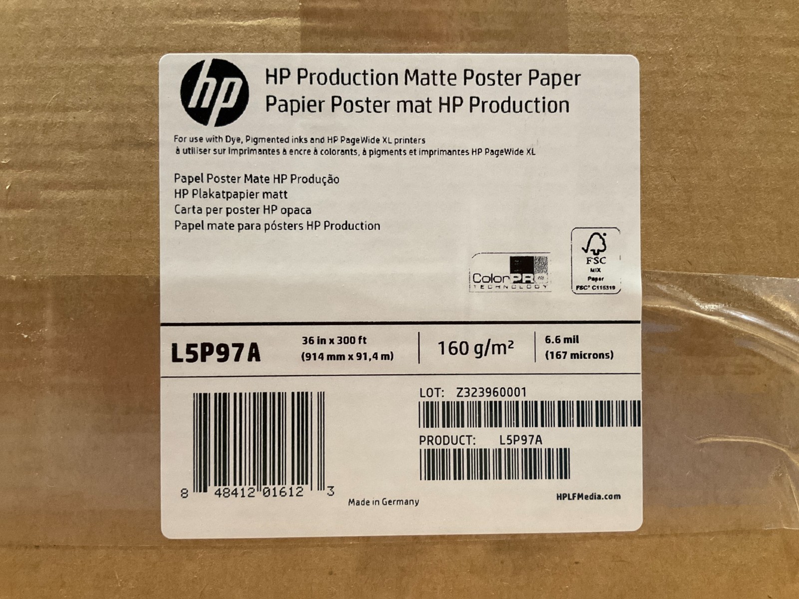 HP DesignJet Production Matte Poster Paper Roll 36″x300′ L5P97A ✅❤️️✅❤️️ SEALED