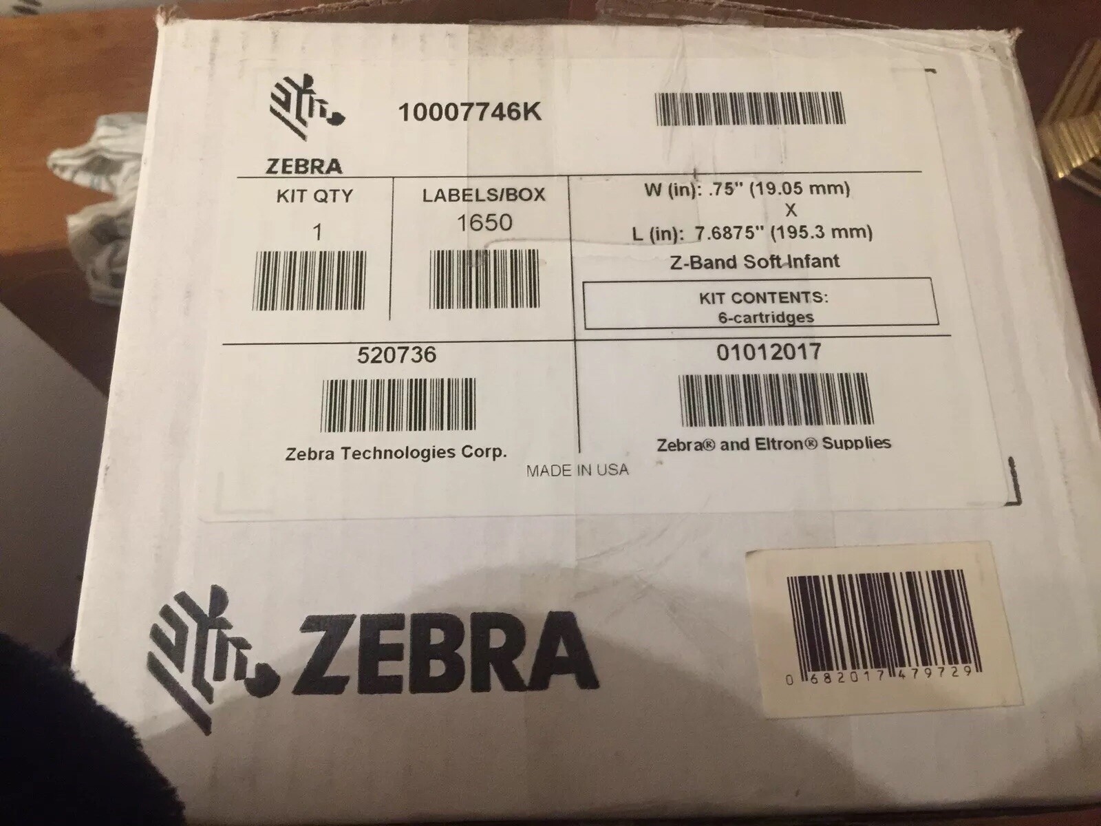 Zebra Z-Band Soft Infants Wristbands 10007746K – 275 Bands Cartridge