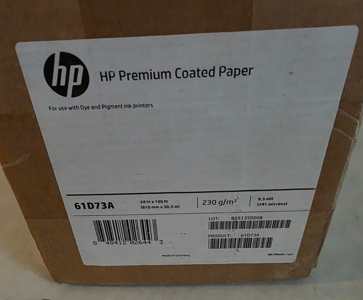 HP Universal Inkjet Heavyweight Coated Paper 24 in × 100 ft roll Same as Q1412B