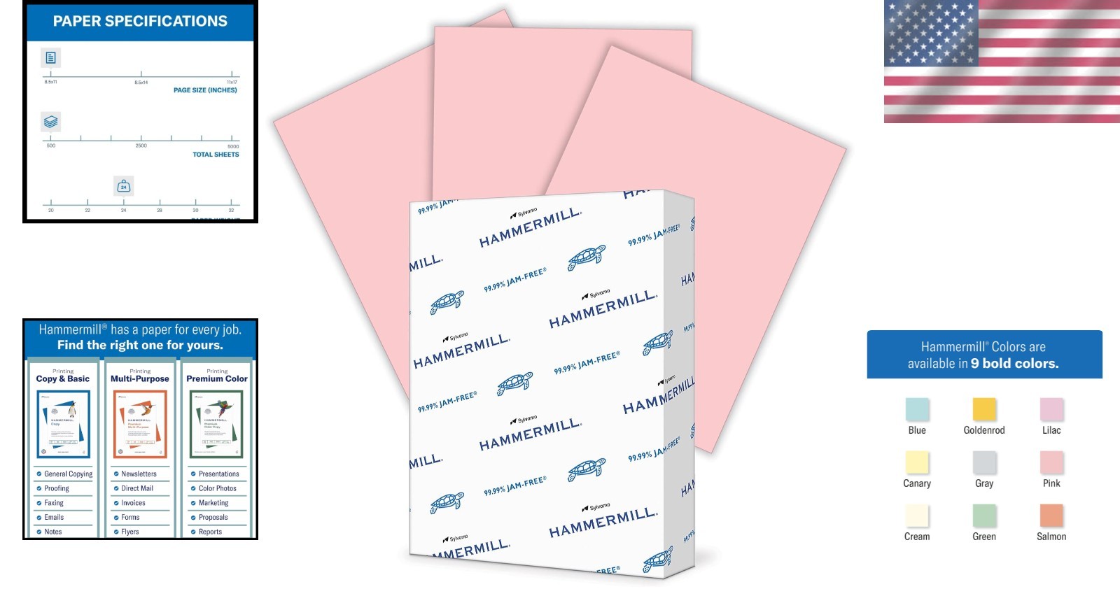 High Opacity 24lb Pink Copy Paper – 8.5 x 11, 500 Sheets for Stunning Printing