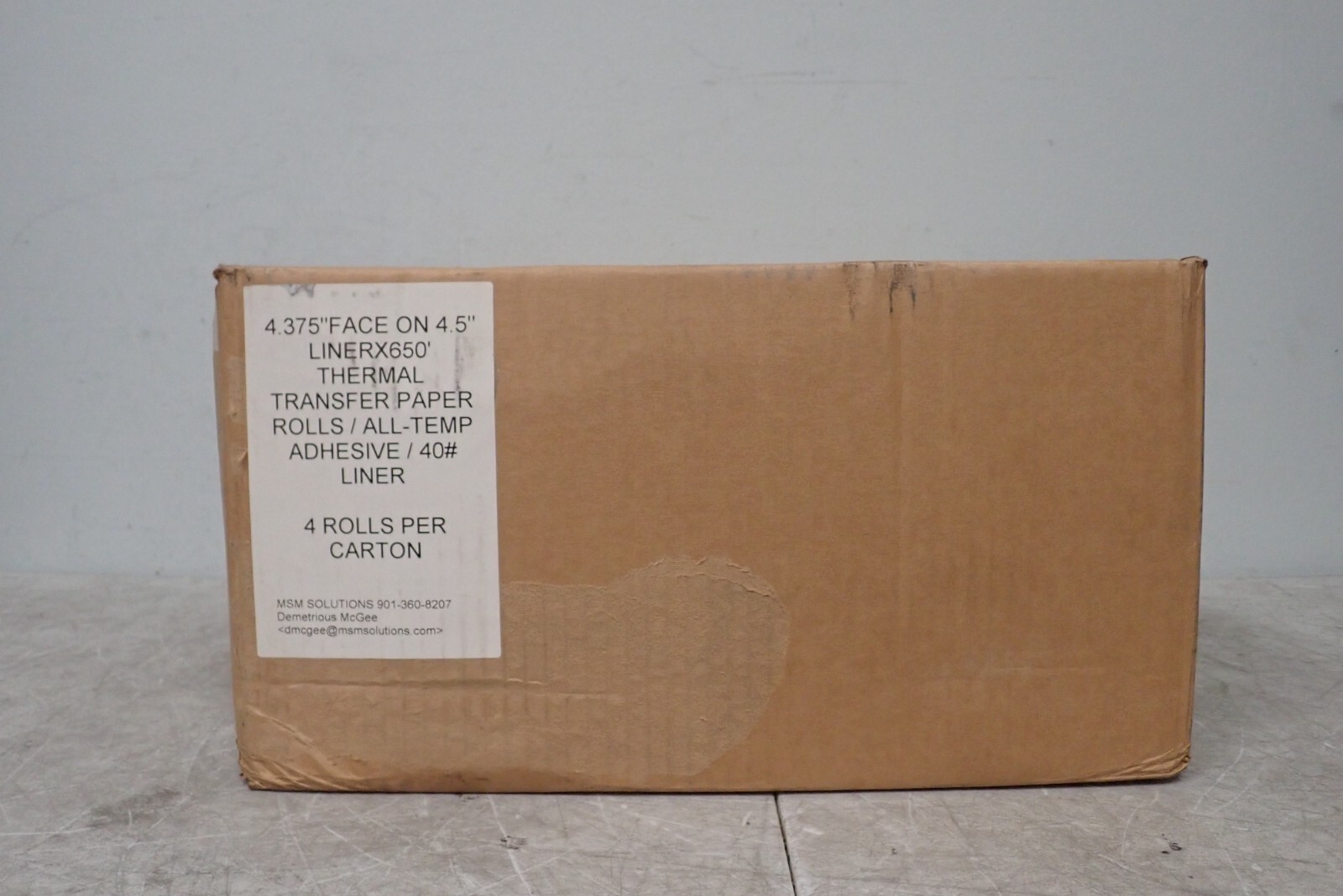 MSM Solutions 4.375″ x 4.5″ Liner 650′ Thermal Transfer Paper Rolls – NEW