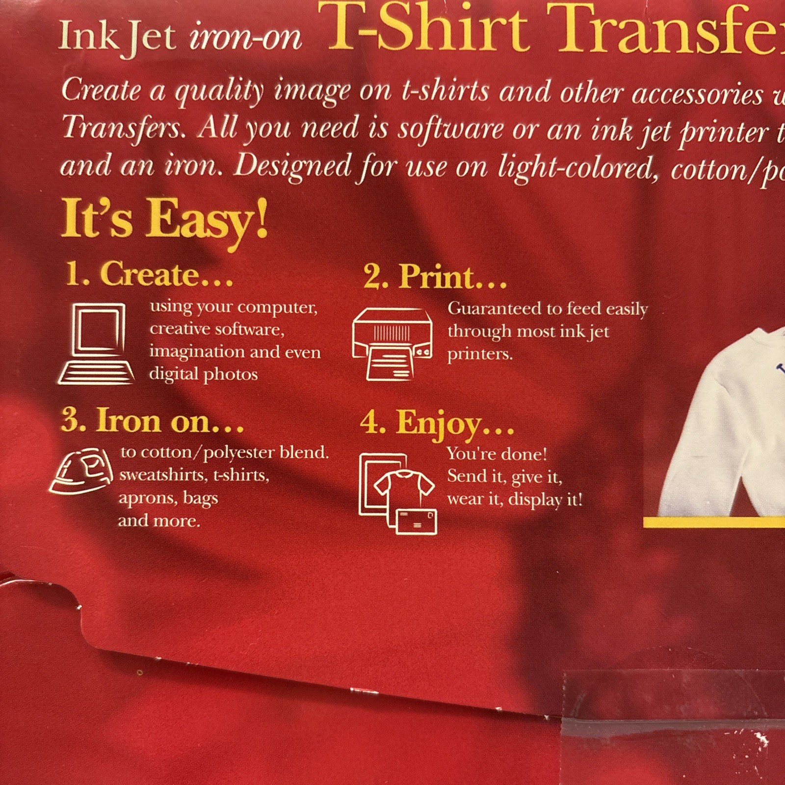 Avery Inkjet T-shirt Transfers iron-on 3275 8.5″ x 11″ – 12 Sheets open Box NEW