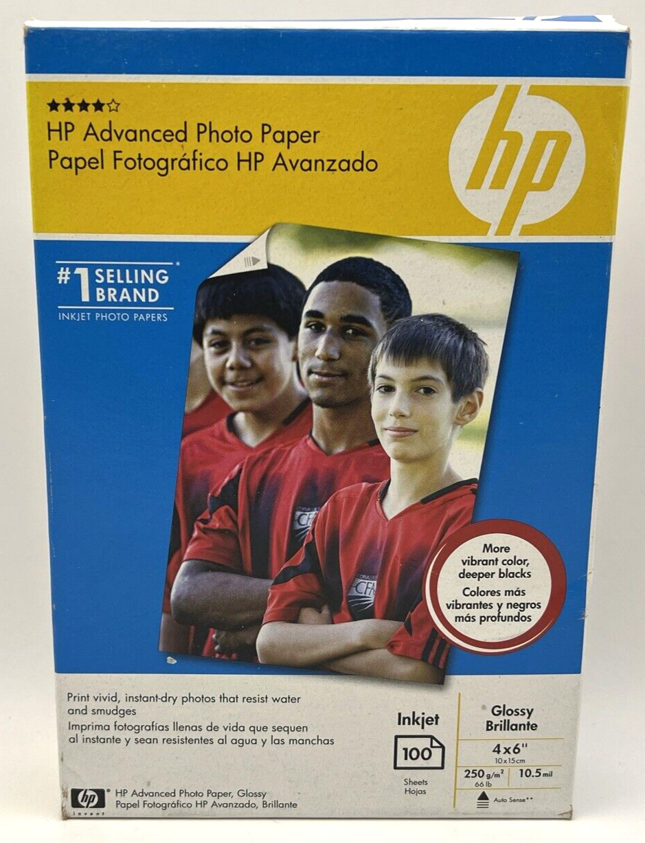 HP Advanced Photo Paper Glossy Borderless 4 x 6″ 11.5 mil 100-Sheets Inkjet