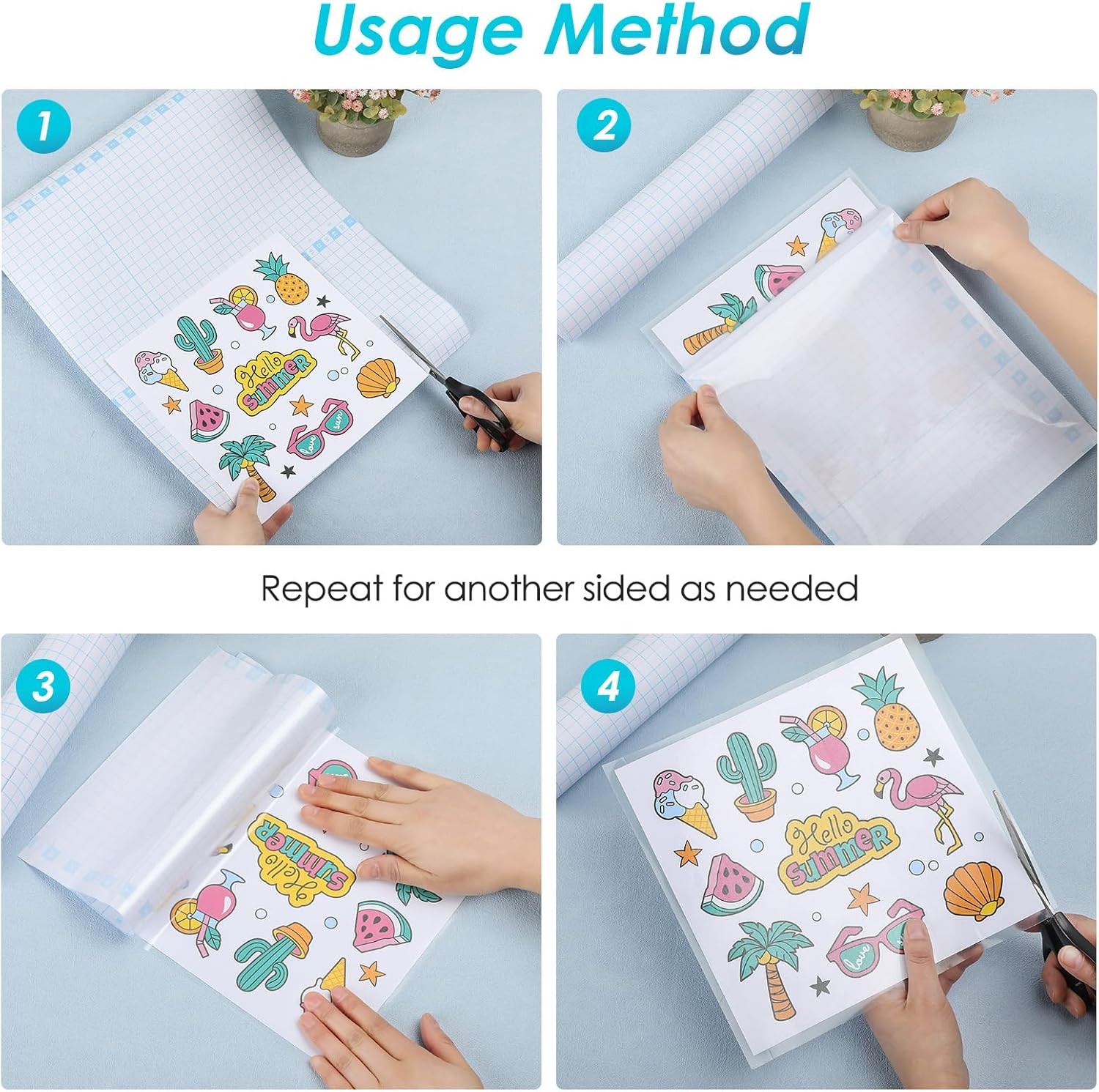 Self Adhesive Laminating Roll 12″ x 30FT, Self Laminating Sheets for Stickers,