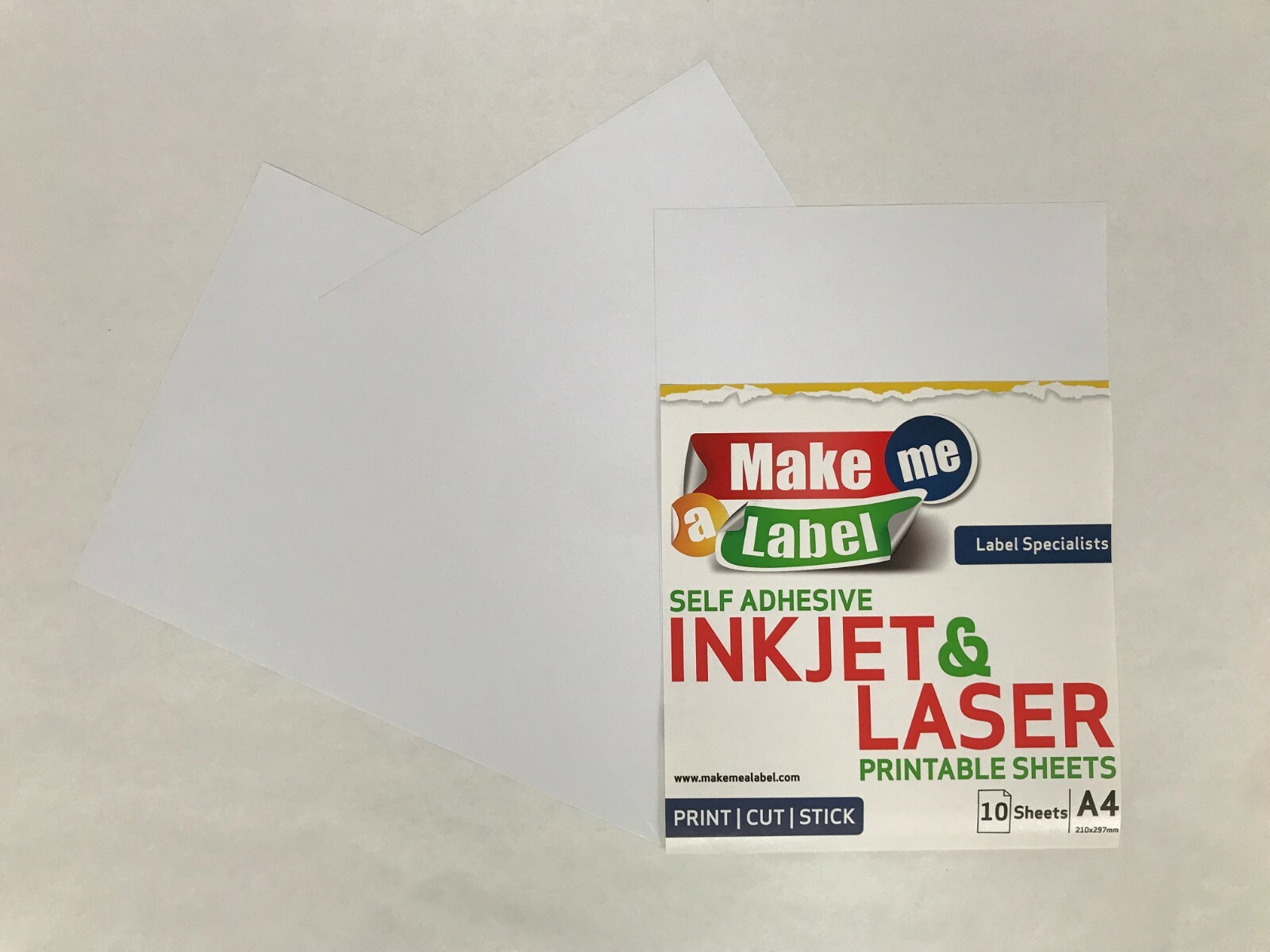 10 Premium White High Glossy Cast Coated A4 Inkjet Print Paper Sticker Sheets