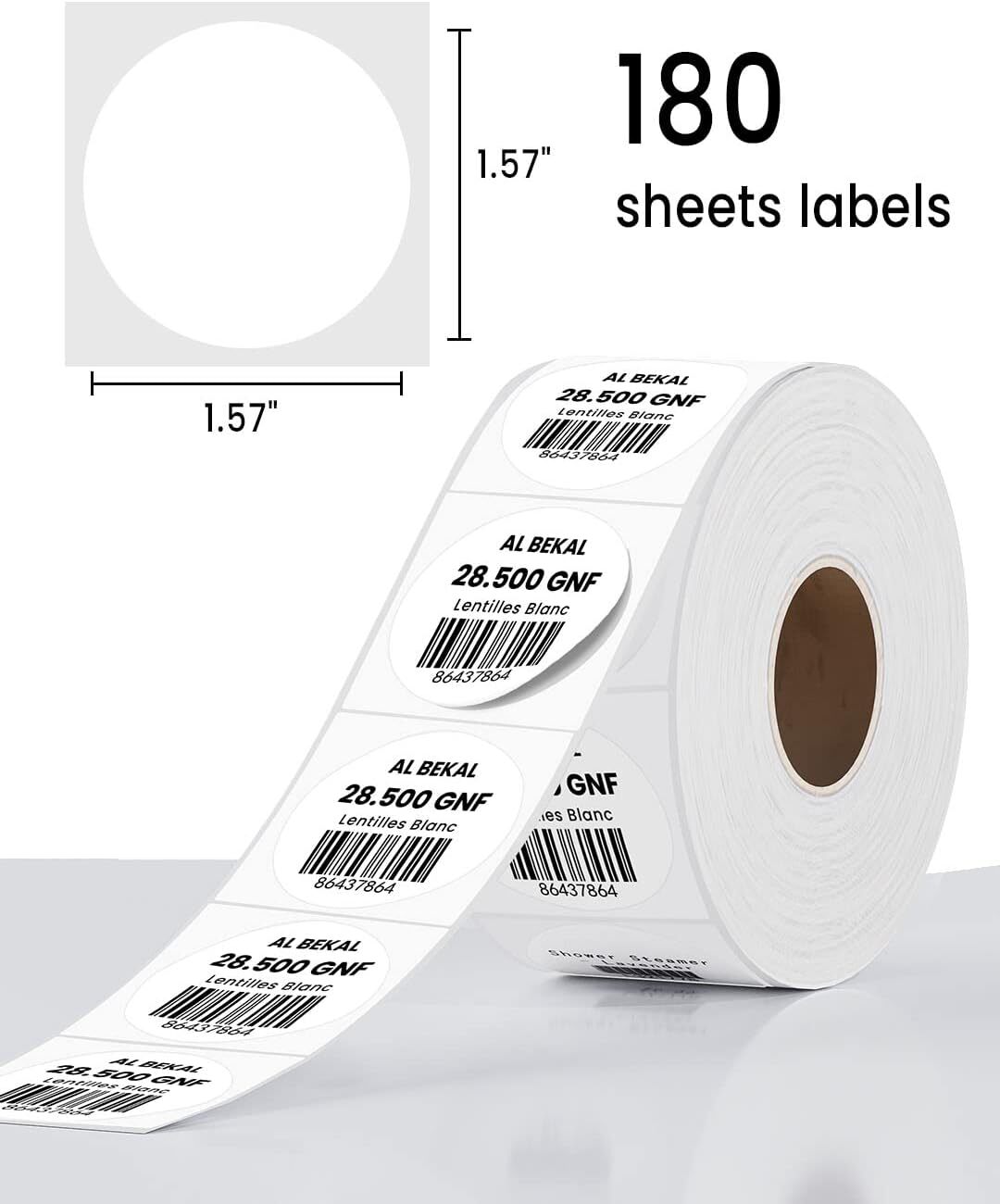 1Roll Round Thermal Label Paper 30/40/50mm for M110/M110S/M120/M200/M220 Printer