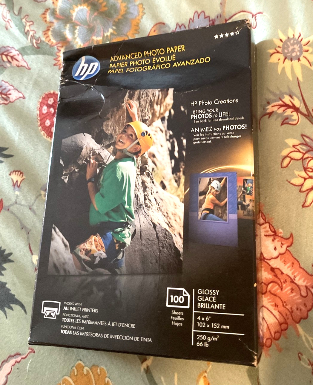 HP Advanced Photo Paper 4” x 6” Glossy 100 Sheets New In Box